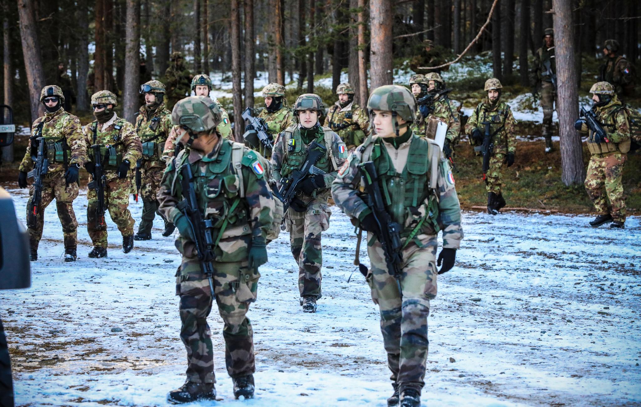 Utenlandske soldater er ikke noe særsyn i Norge. Her er franske og italienske soldater i Alvdal under Nato-øvelsen Trident Juncture i 2018.