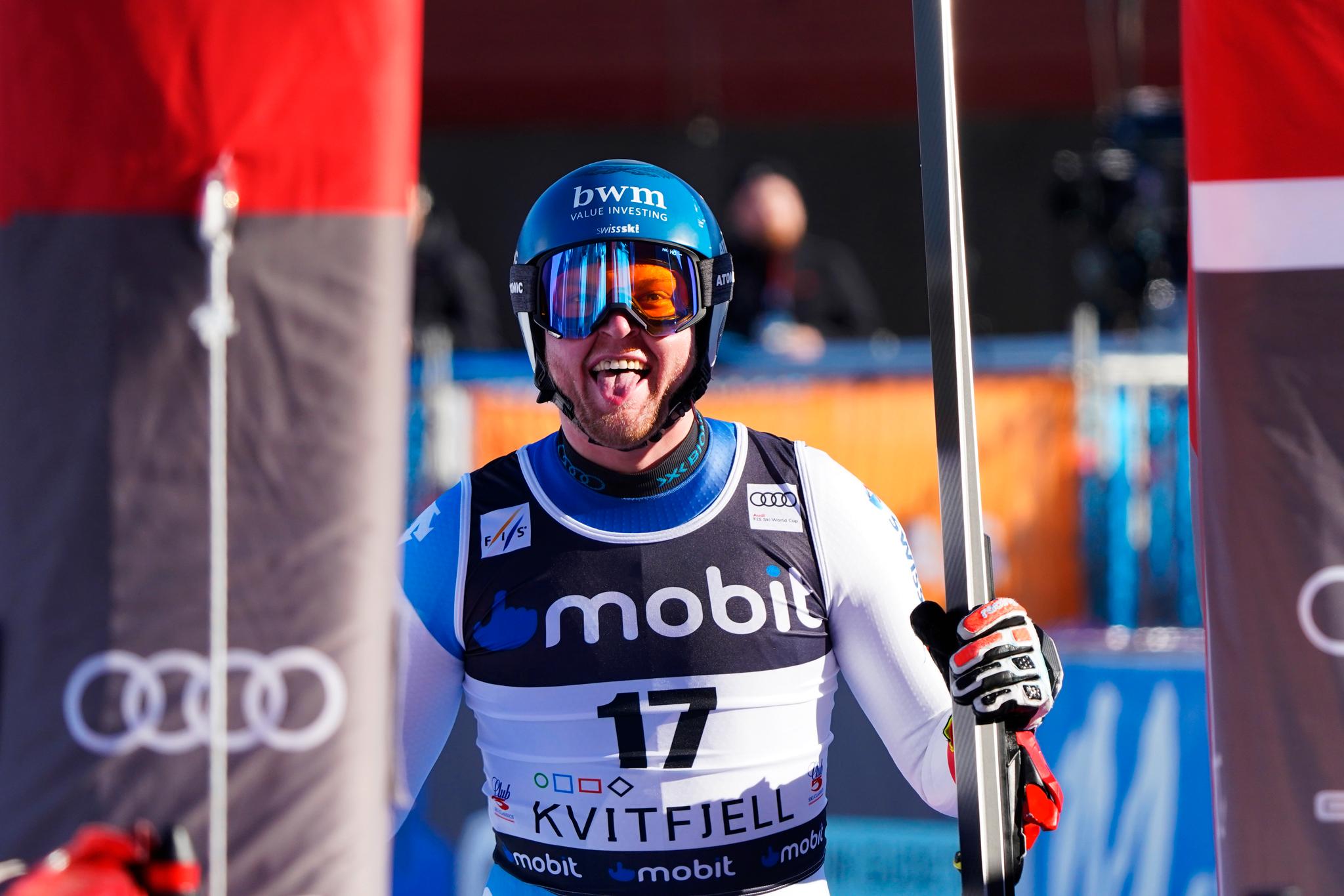 OVERRASKELSE: Niels Hintermann vant i Kvitfjell sammen med Alexander Cameron.
