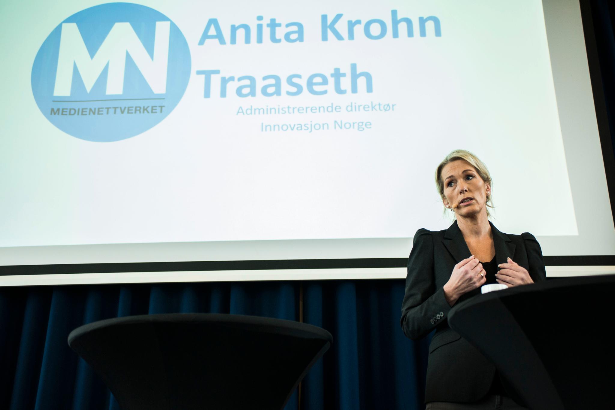 Bakgrunnen for striden er Innovasjon Norge-direktør Anita Krohn Traasets stilling.