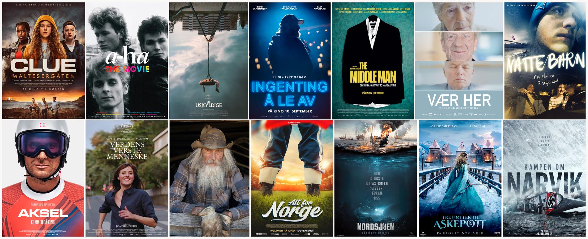 Dette knippet på 14 norske filmer blir å se på kinoene denne filmhøsten. 