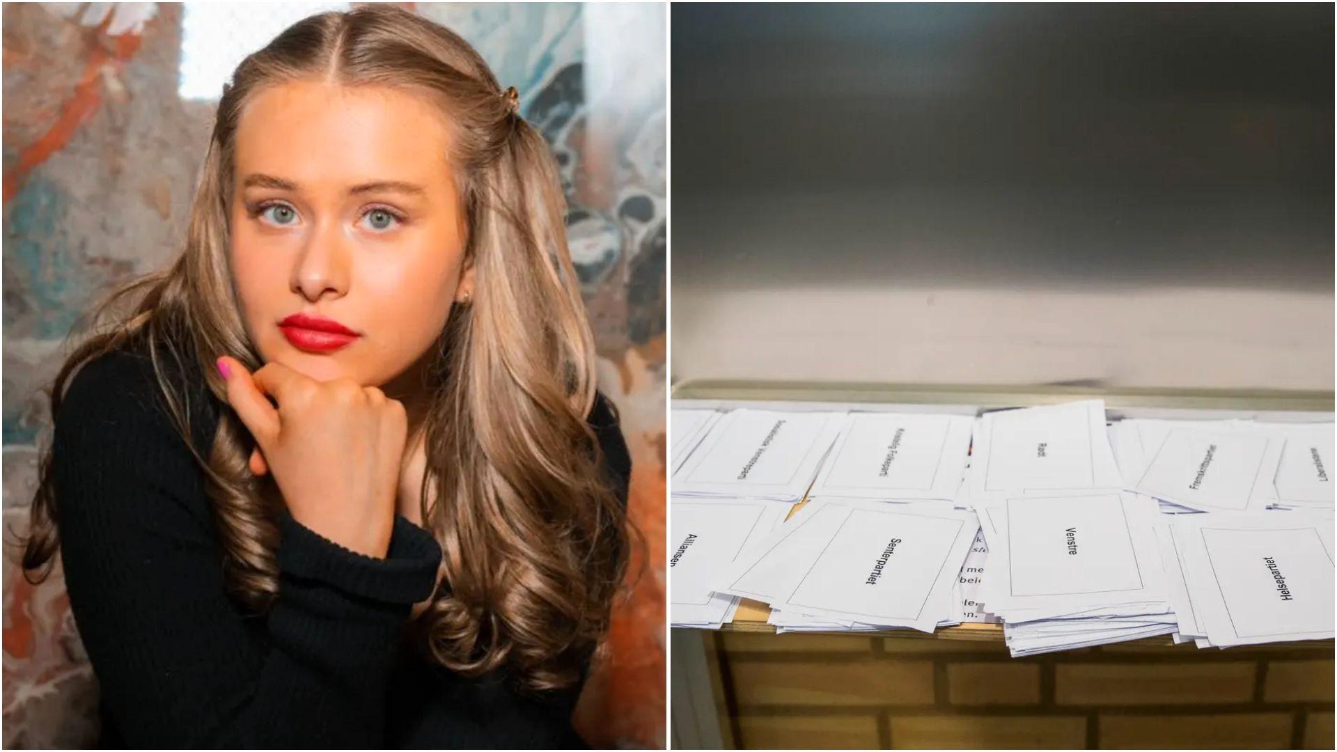 Vi mener det er kritikkverdig at en av Unge Høyres aller viktigste saker i denne valgkampen er anti-woke, skriver Nicoline Heiberg-Evenstad. Til høyre: Stemmesedler slik de kan se ut i skolevalget. 