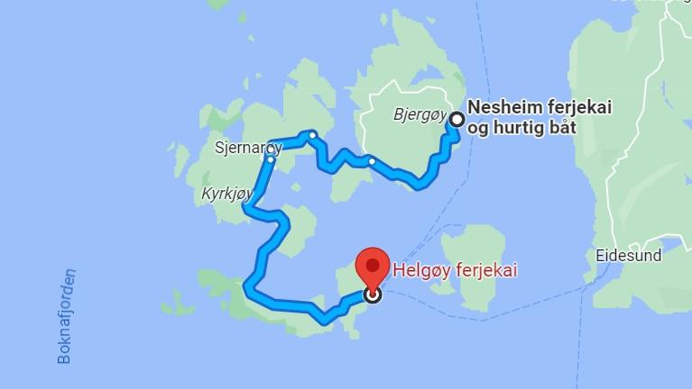 De ferjereisende på Sjernarøy må reise via Nesheim i en periode. 
