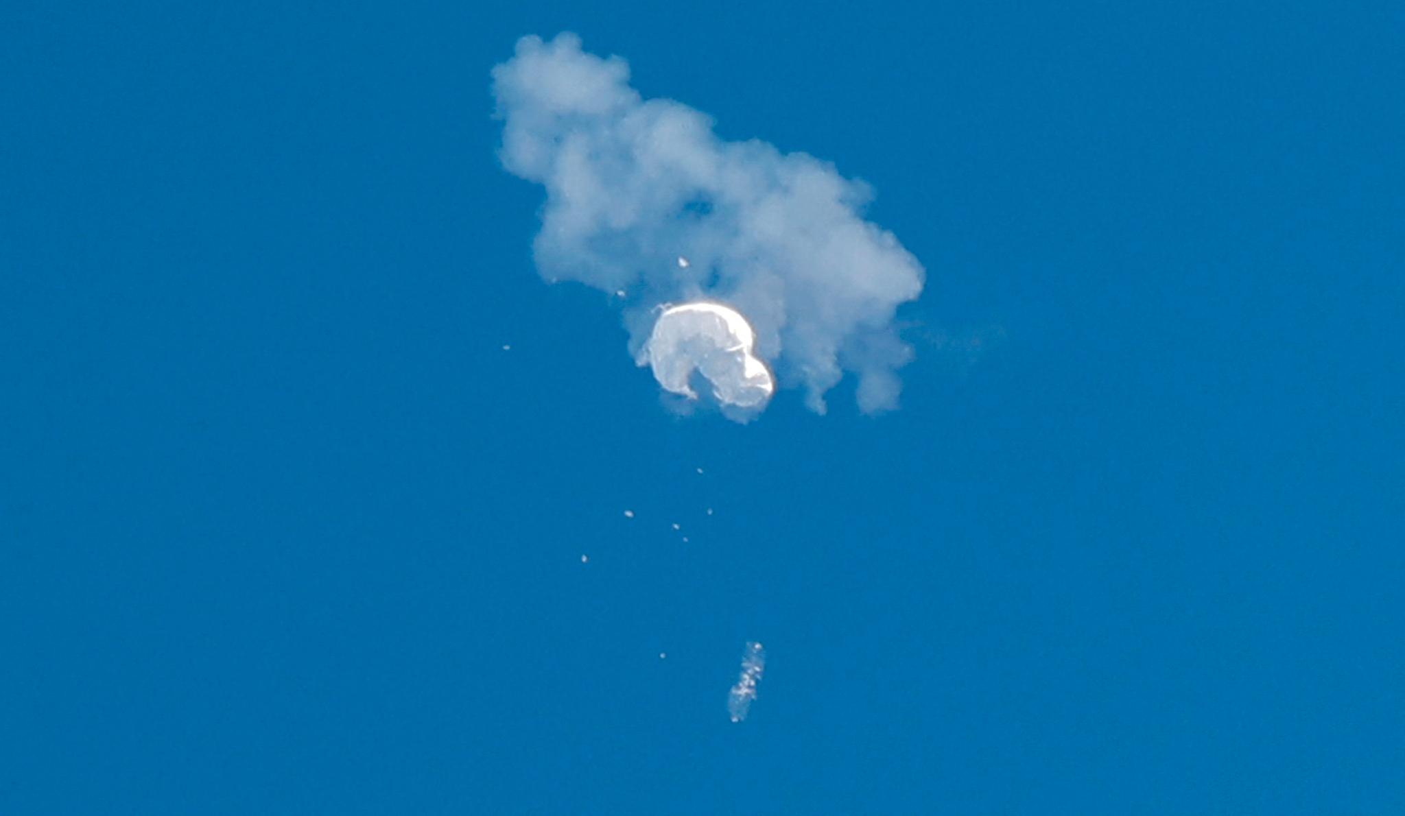 Ballongen ble skutt ned av F-22 jagerfly med luft-til-luft missiler 4. februar.