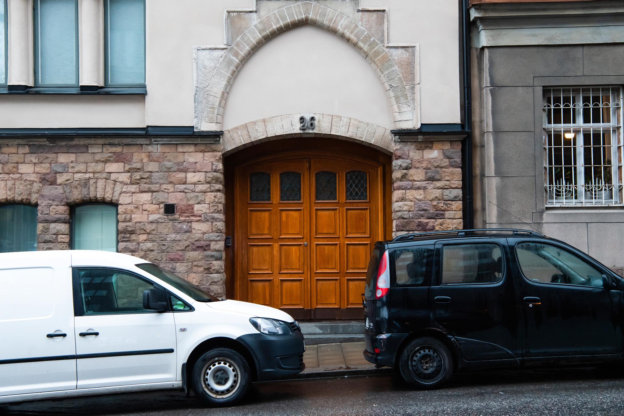 Inngangen til Zlatan Ibrahimovic’ leilighet i Stockholm.