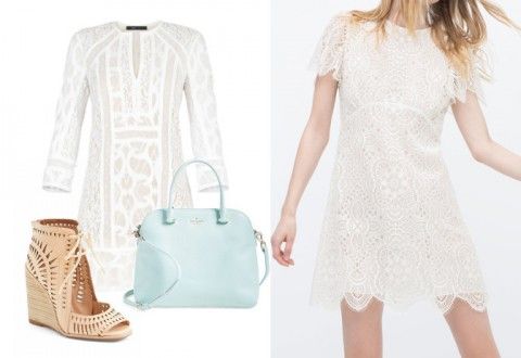 Fra venstre: Sko fra Jeffrey Campbell, Kjole fra BCBG, veske fra Kate Spade og kjole fra Zara.