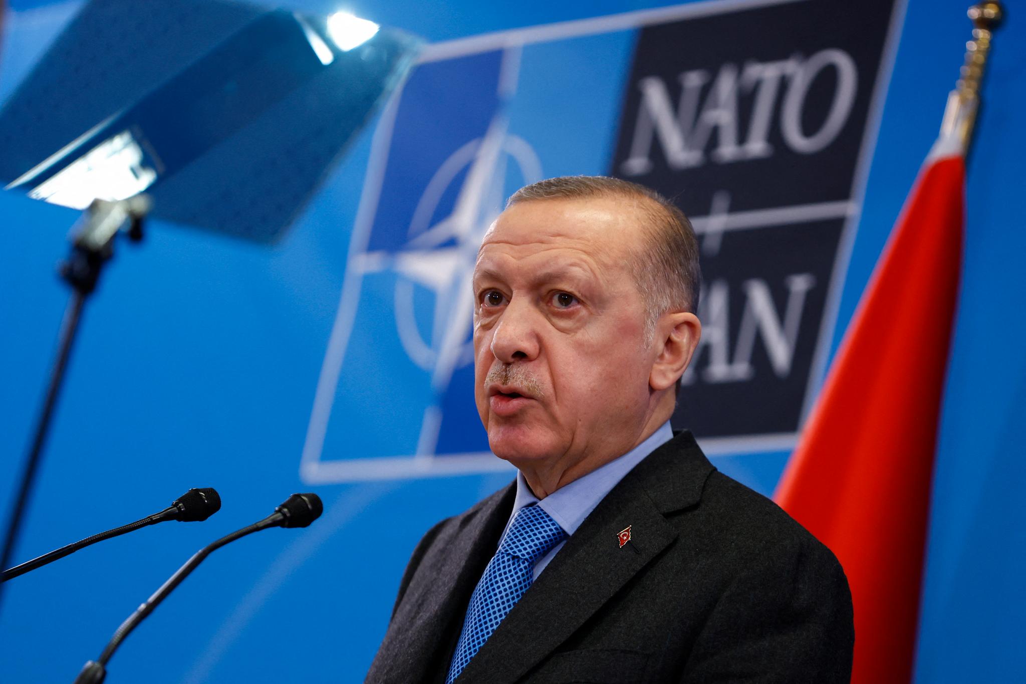 Tyrkias president Recep Tayyip Erdogan fotografert under et Nato-toppmøte i Brussel i mars.