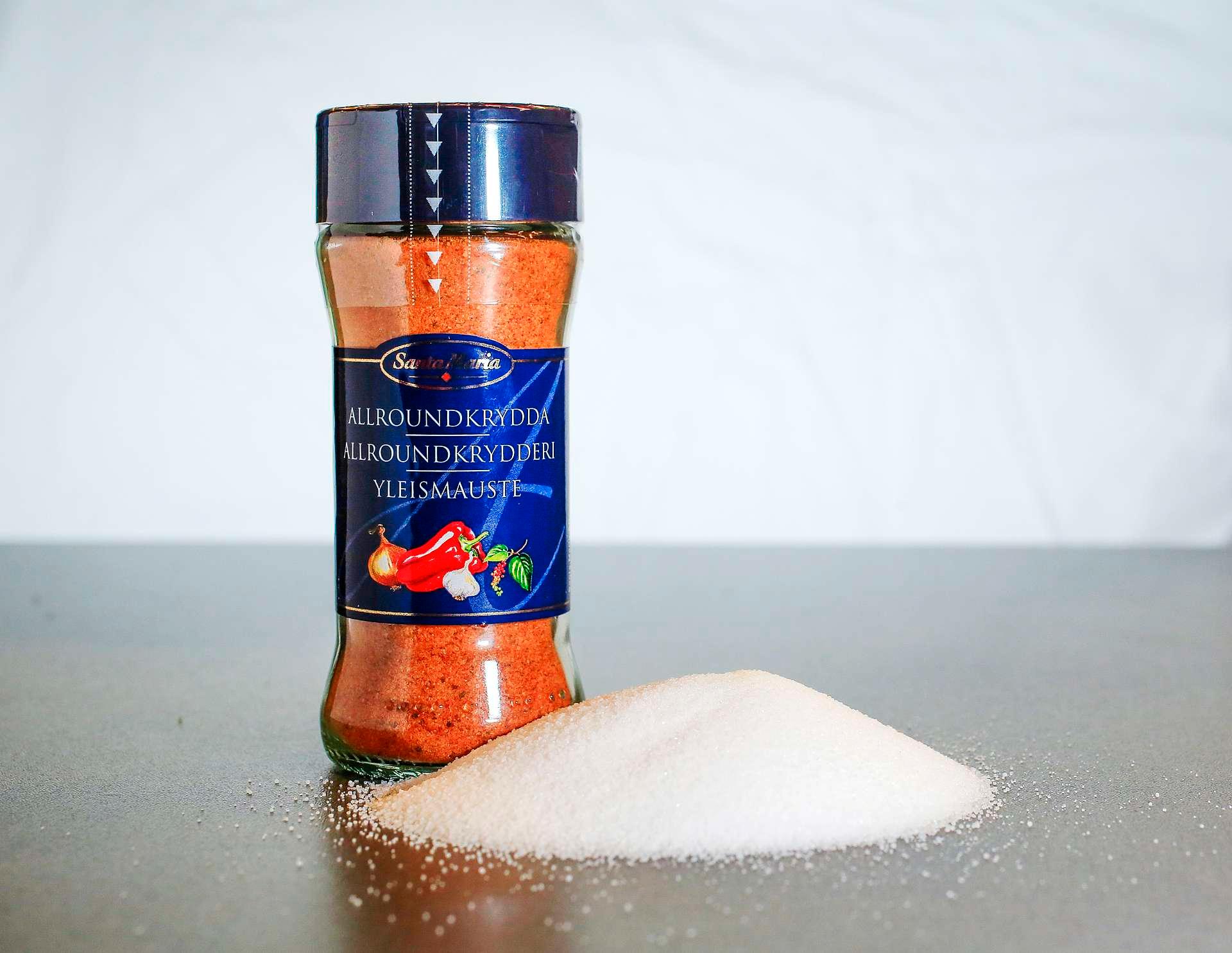 Det heter Allround-krydder, og inneholder 70 prosent salt.