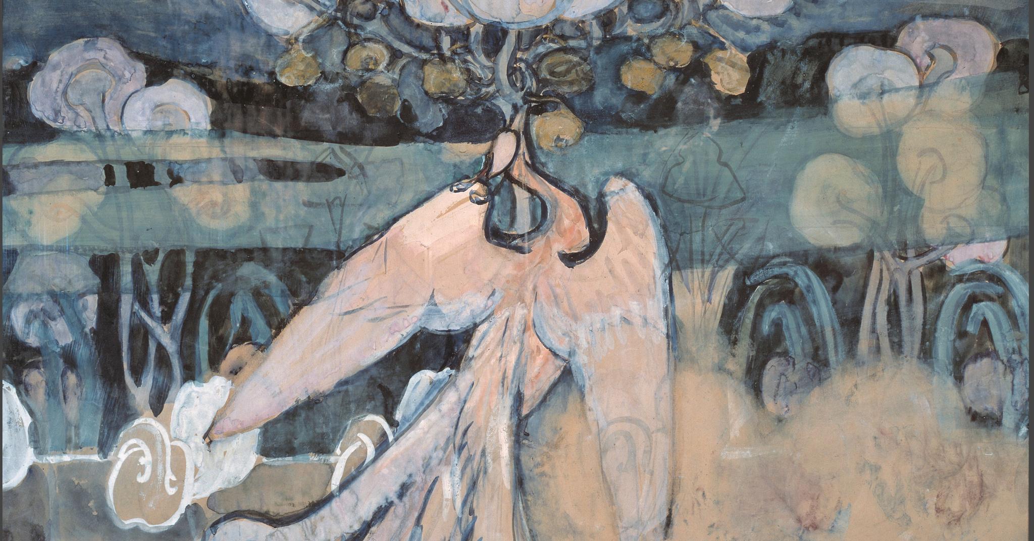 Den russiske kunstneren Jelena Polenova vises på Munchmuseet fra 22. februar. Her motivet «Ildfuglen».