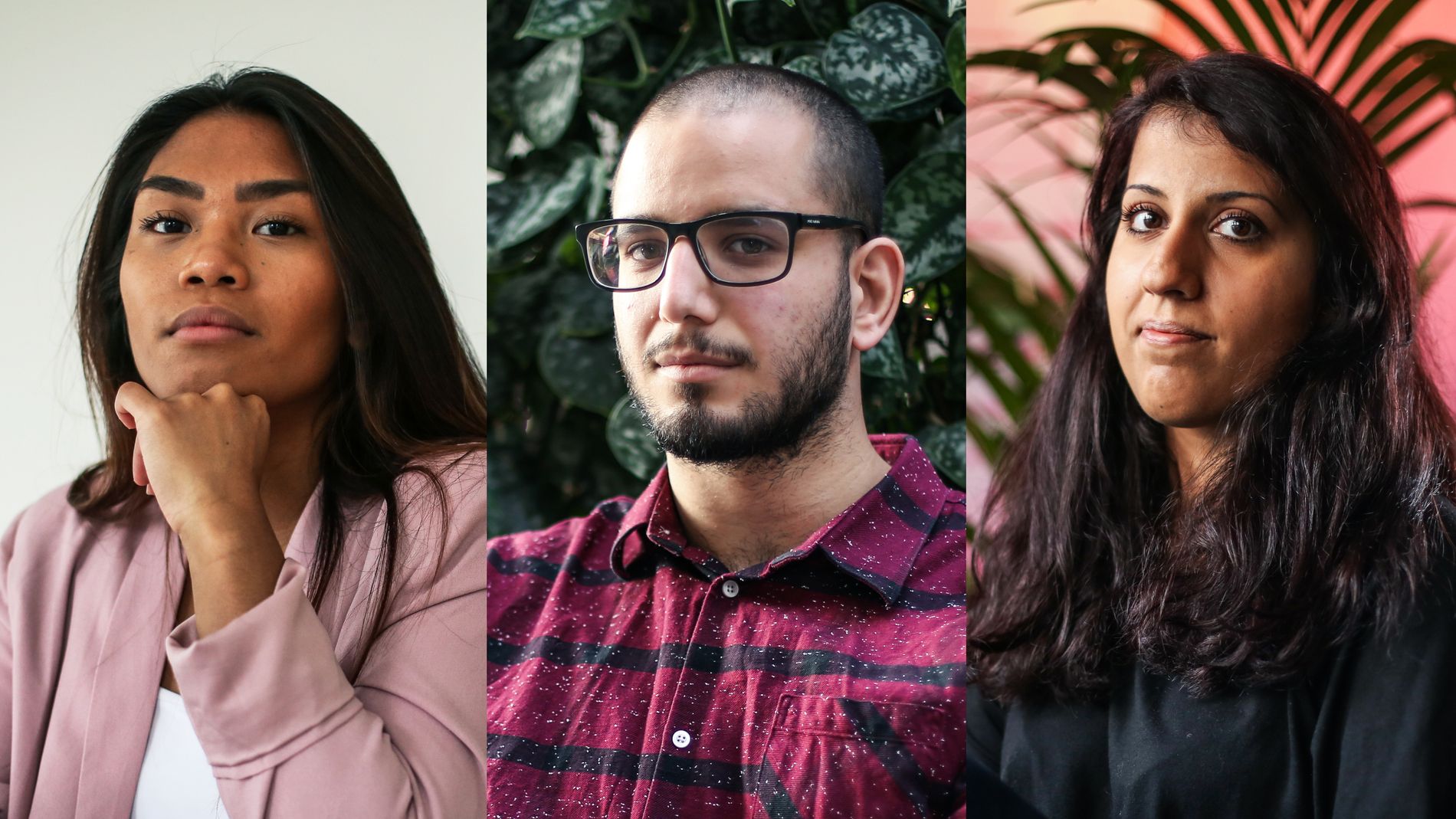 Krizza Elisabeth Vandli (f.v.), Karar Al-Mafraje og Tooba Khokhar (t.h) opplever fordommer og diskriminering. Nå ønsker de å ta et oppgjør mot rasistiske holdninger.
