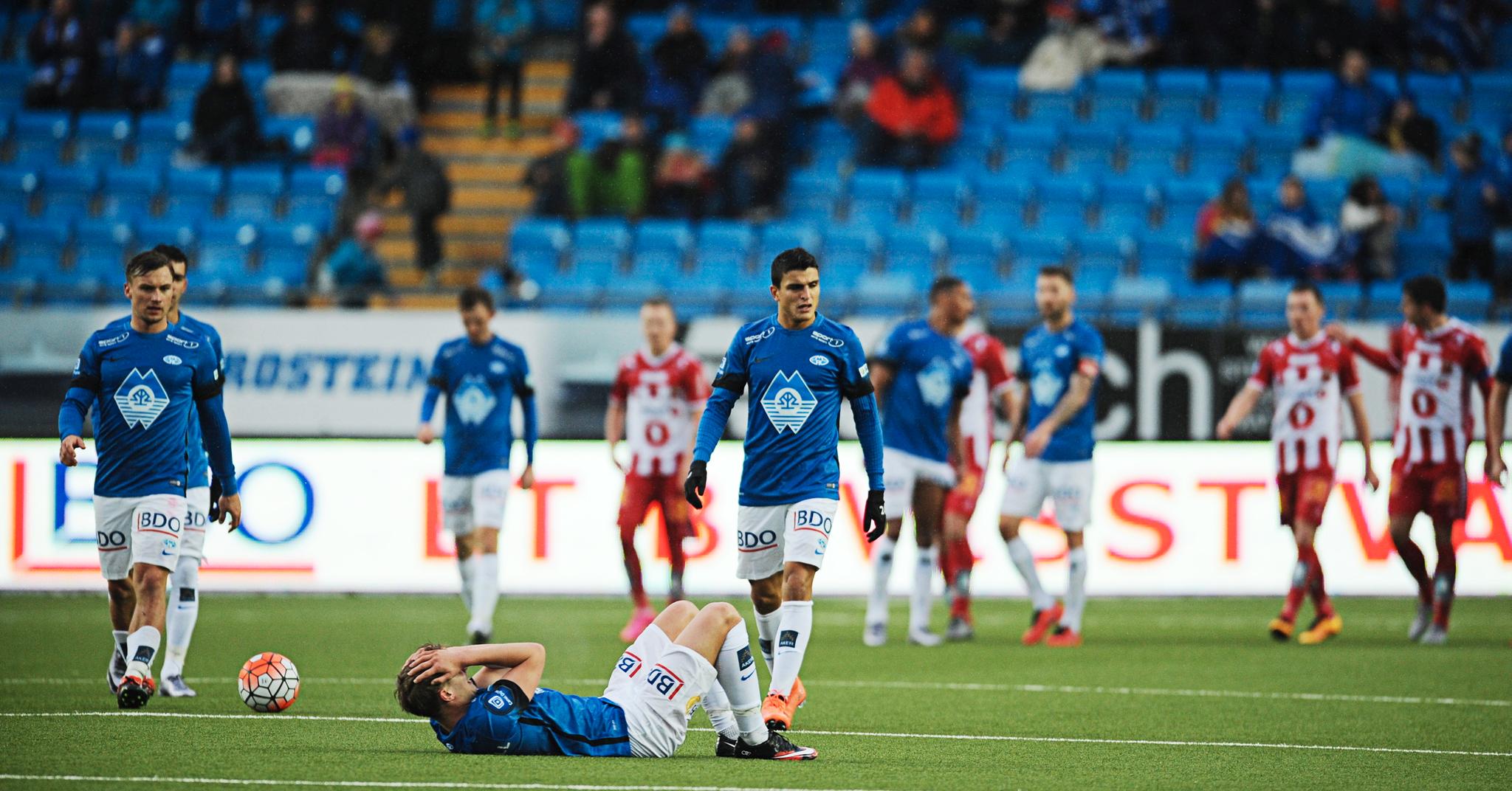 SKUFFET: Molde-spillerne var ikke spesielt tilfreds etter uavgjortåpningen hjemme mot Tromsø.