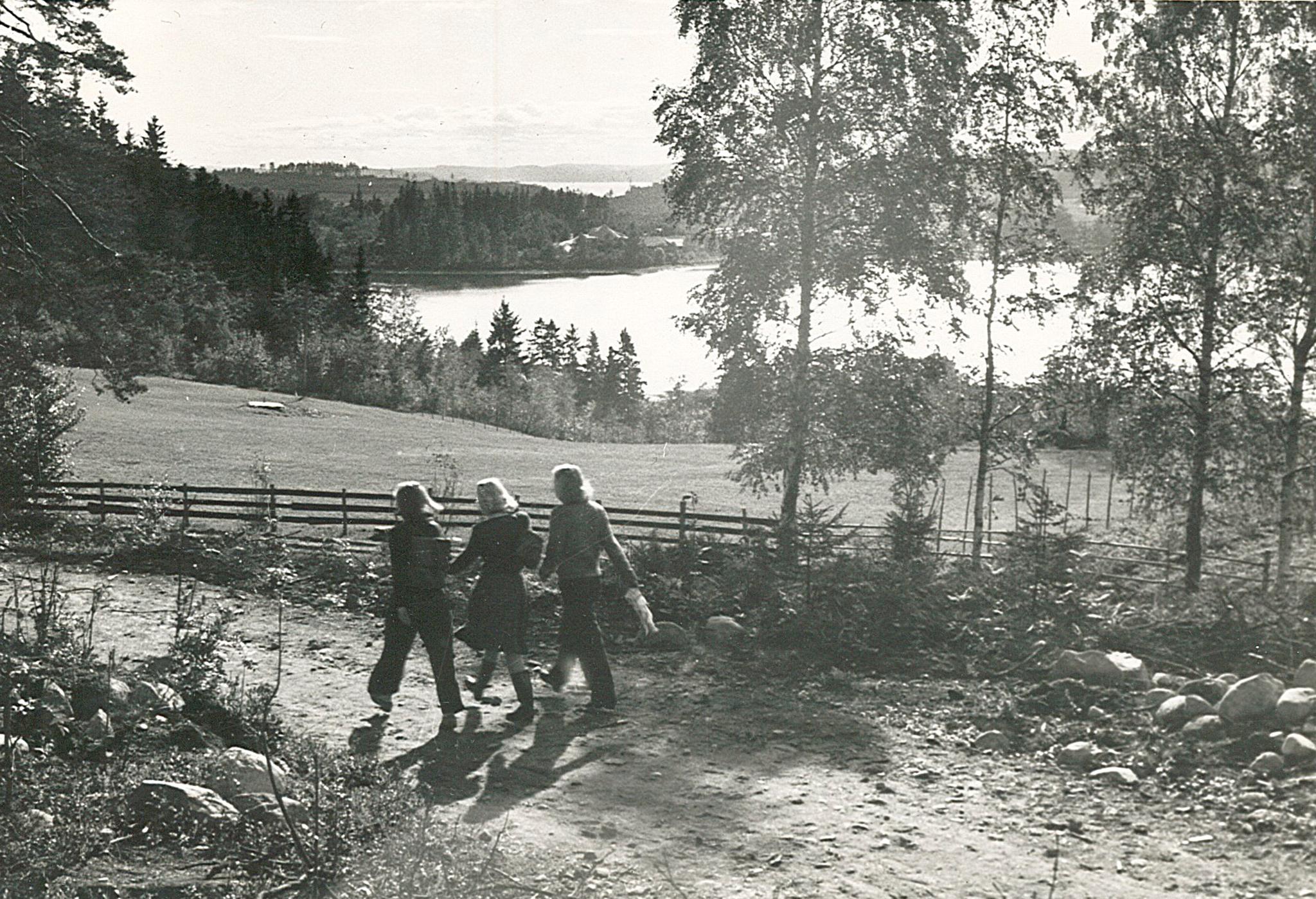 Tur langs Maridalsvannet, ca 1950.