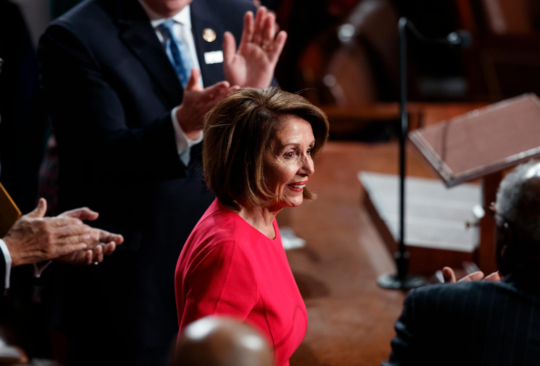 Nancy Pelosi er gjenvalgt som leder av Representantenes hus i den amerikanske Kongressen. Foto: Carolyn Kaster / AP / NTB scanpix