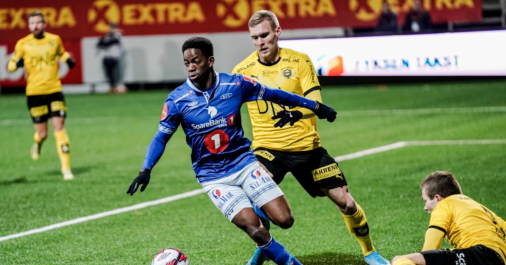 Skal vinne mot gamleklubben: Mushaga Bakenga og Ranheim tok tre poeng mot Lillestrøm i skjebnekampen søndag kveld. Nå gjenstår én mulighet til å redde plassen i Eliteserien.