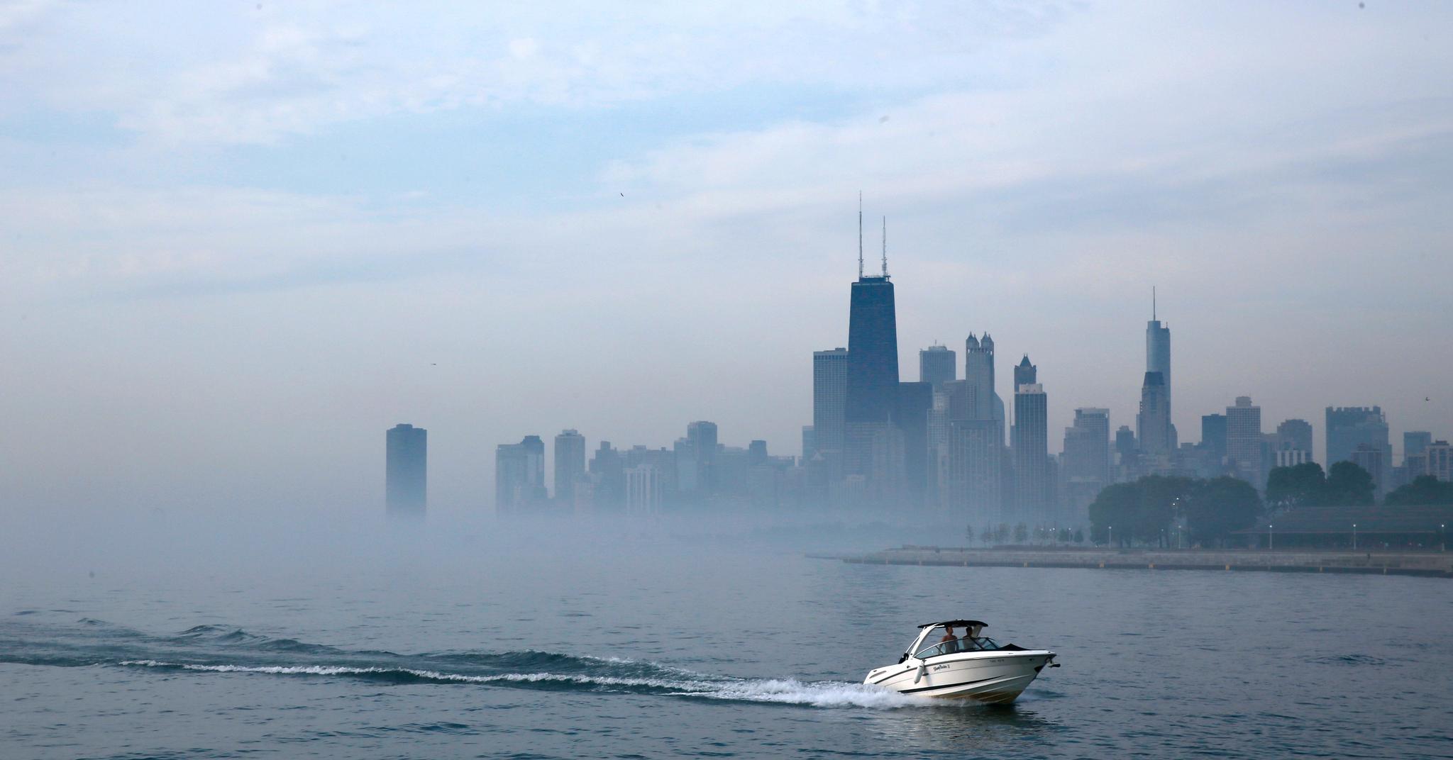 Lake Michigan og Chicago en sommerdag i 2016.