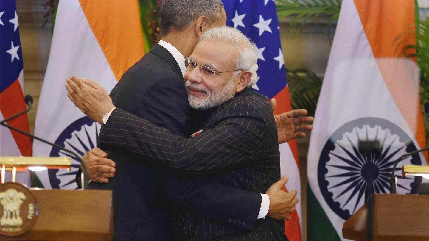 I vinter ga Indias statsminister Narenda Modi USAs president Barack Obama en ordentlig klem. Forhåpentligvis vil de etter Paris gjennomføre en ordentlig klimaklem.