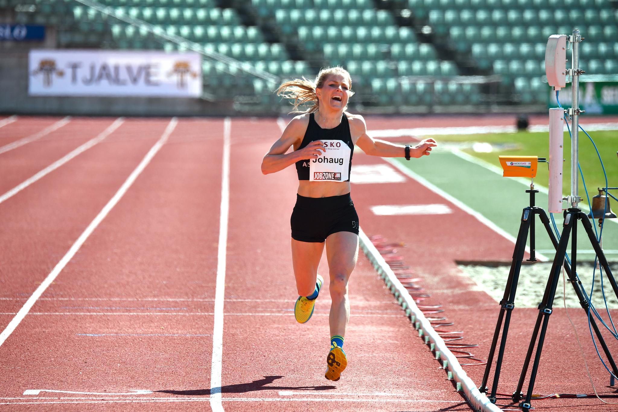 Therese Johaug løp 31.32,88 på 10.000 meter på Bislett i 2021.