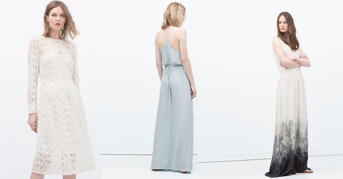 Blondekjole (999 kr), lys maxikjole (559 kr), lang kjole med mønstret kant (699 kr). Foto: Produsentene