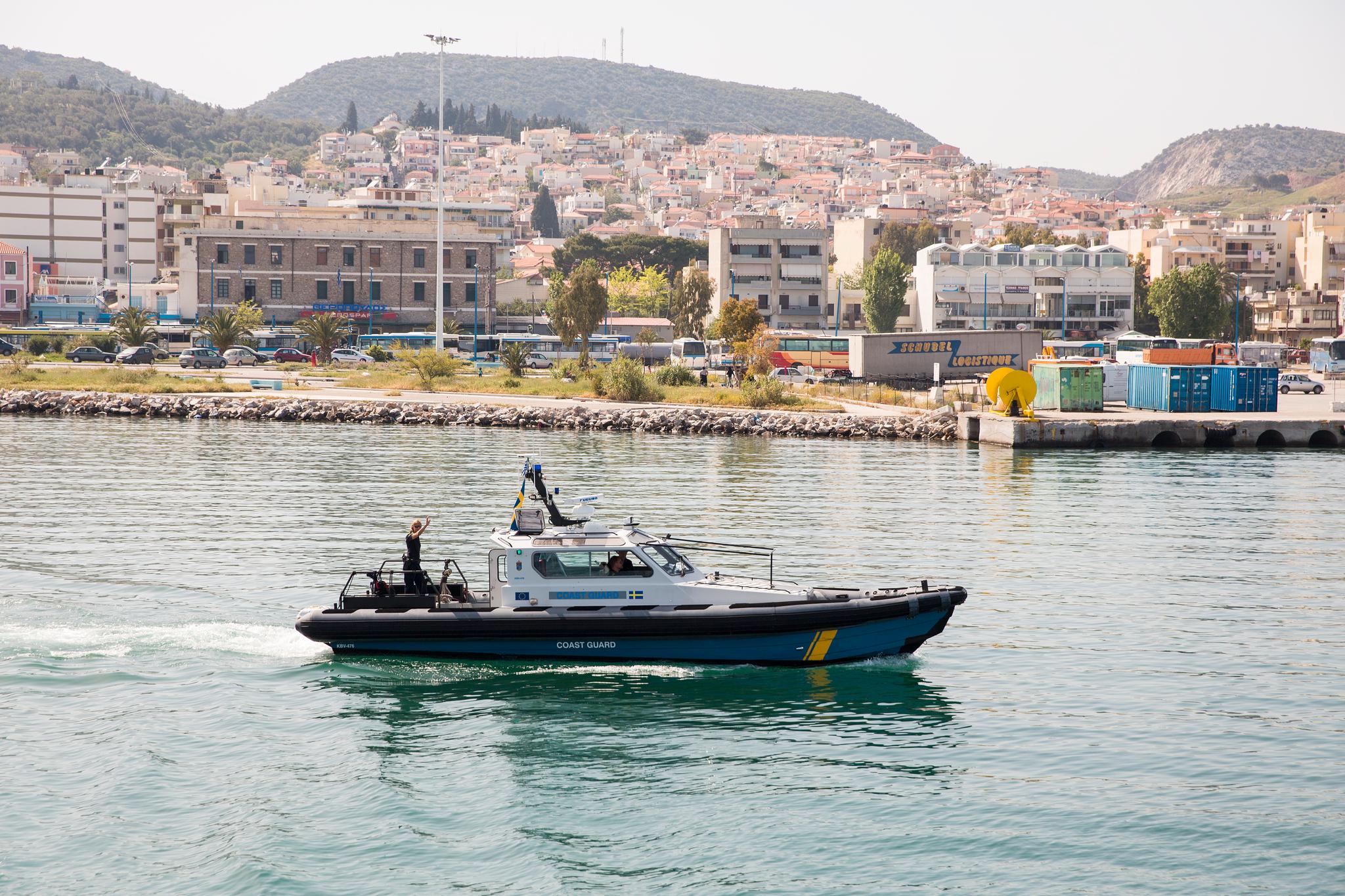 Den svenske kystvaktbåten som deltar i Frontex-operasjonen i Middelhavet. Illustrasjonsfoto: Tore Meek / NTB scanpix