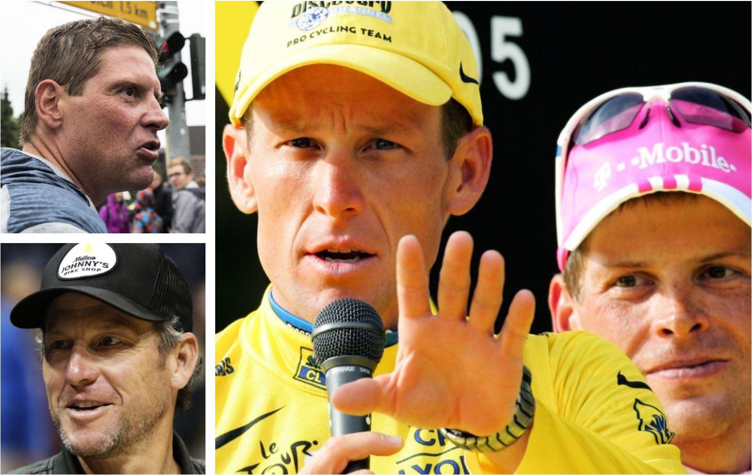 BEGGE HAR INNRØMMET DOPING: Lance Armstrong og Jan Ullrich fotografert under Tour de France i 2008. Nå er rivalene blitt gode venner. 