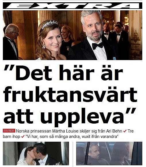 Svenske Aftonbladet har fyldig dekning av skilsmissen.
