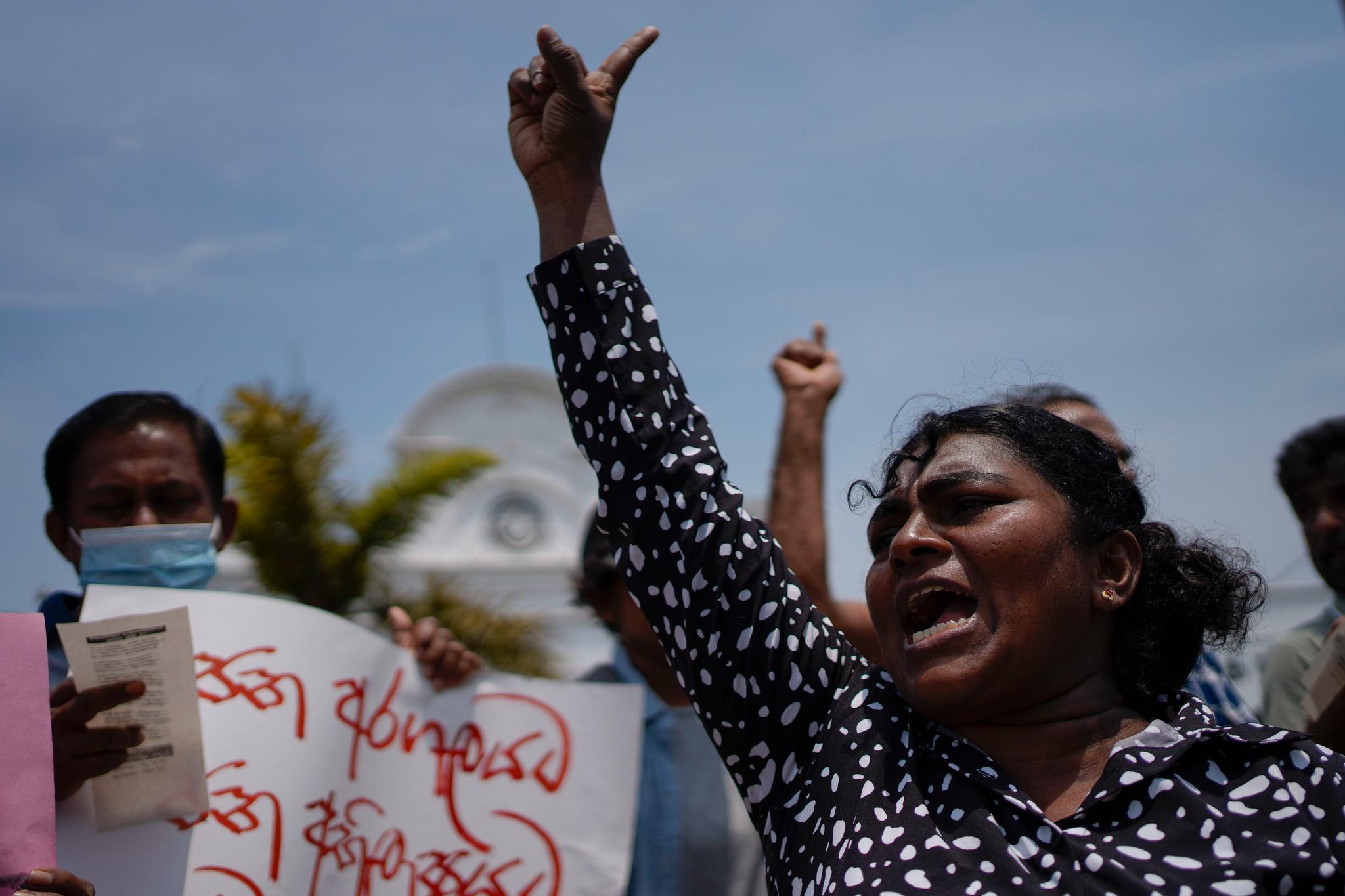En kvinne demonstrerer mot høye matpriser og inflasjon på Sri Lanka. Flere land opplever en voldsom økning i matvareprisene som følge av en rekke faktorer. 