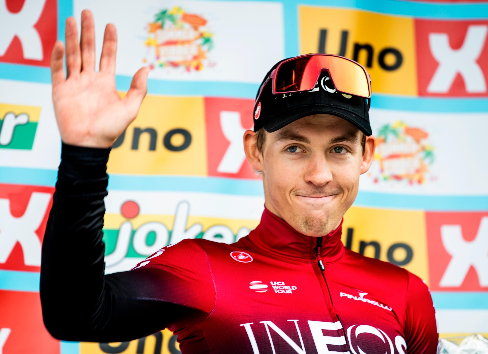 Kristoffer Halvorsen spurtet inn til sjuendeplass på første etappen av Tour Down Under tirsdag. Nå sykler han for EF-laget. 