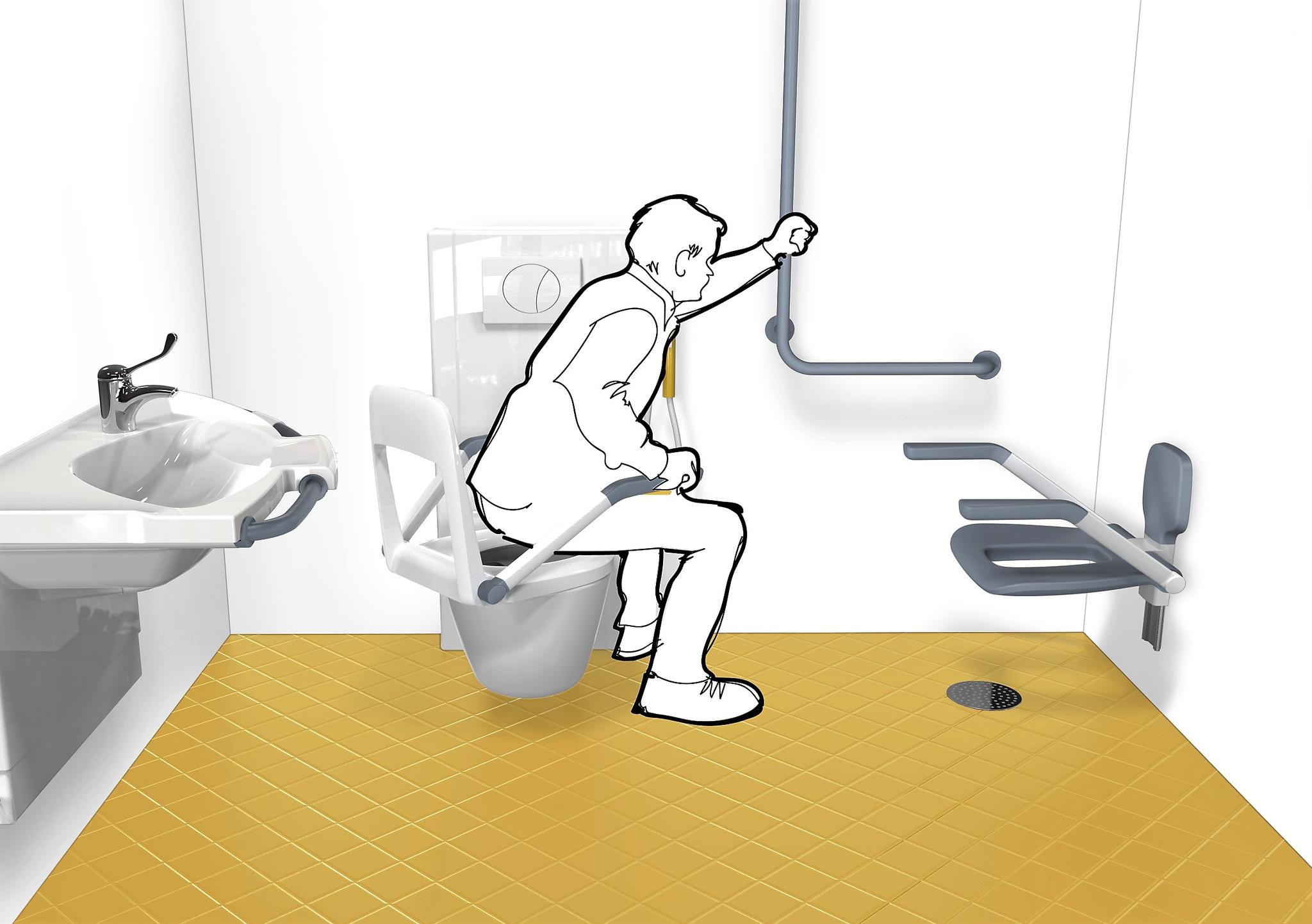Det dreibare toalettet skal gjøre det enklere å komme seg opp og ned fra toalettet. Brukerne kan også lettere benytte seg av vasken på egen hånd, og det vil bli lettere for den som skal bistå med tørking. 