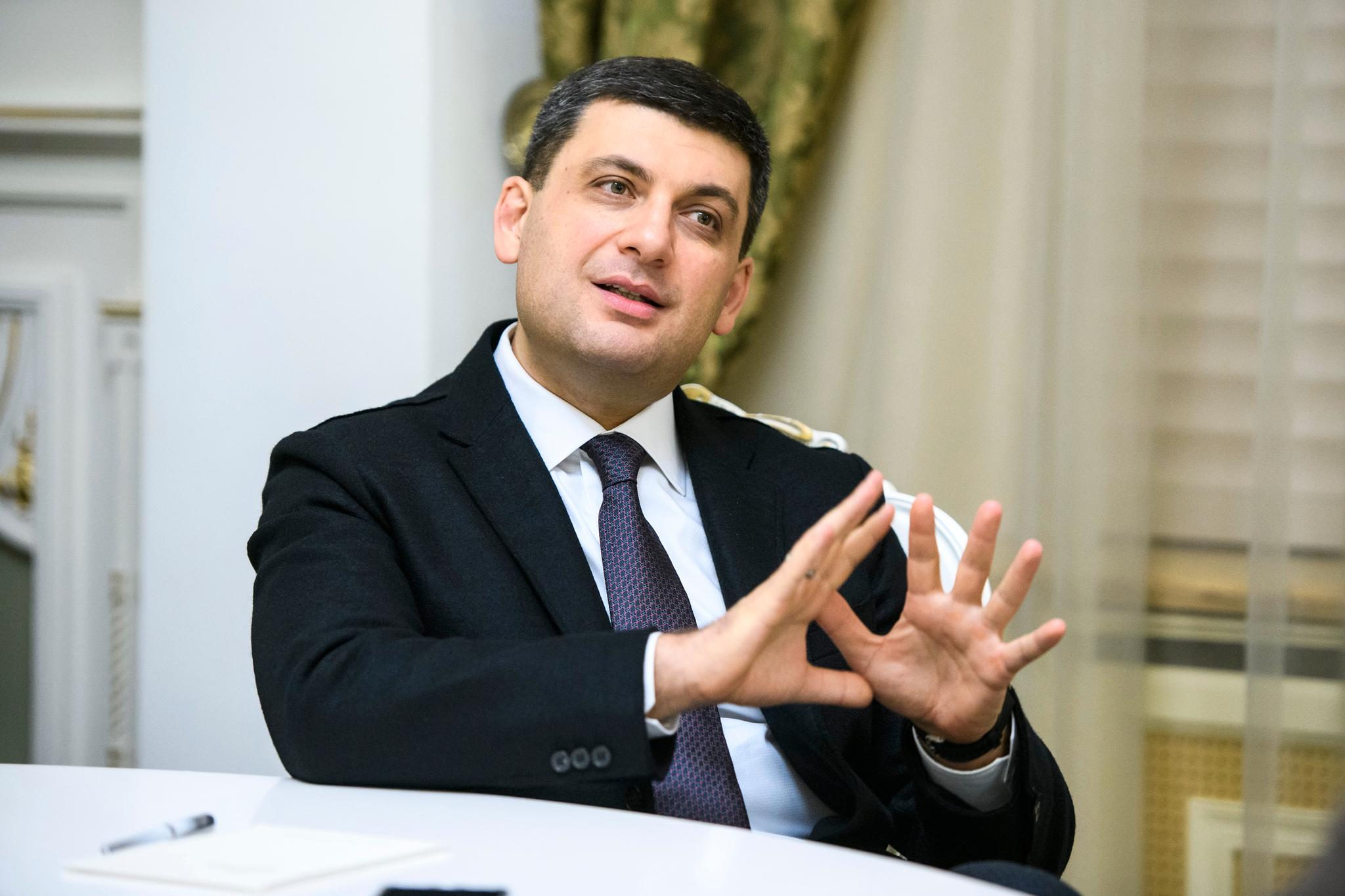 Ukrainas statsminister Volodymyr Hrojsman.