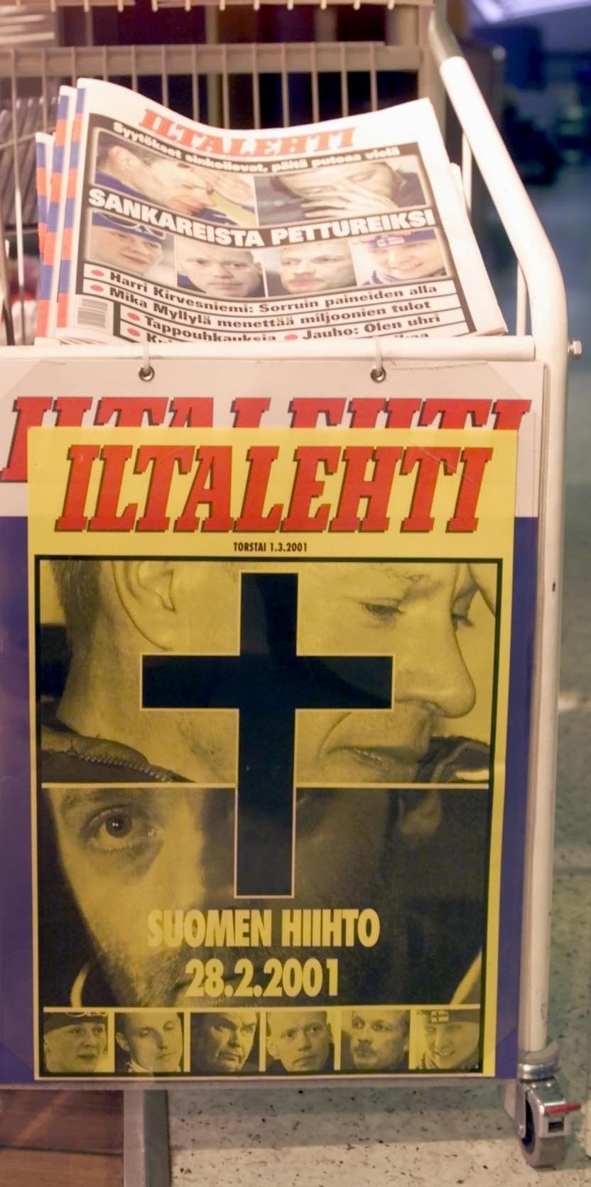 De finske avisene var nådeløse. Slik så førstesiden i Iltalehti ut dagen etter at Mika Myllylä og Harri Kirvesniemi også ble avslørt for doping.