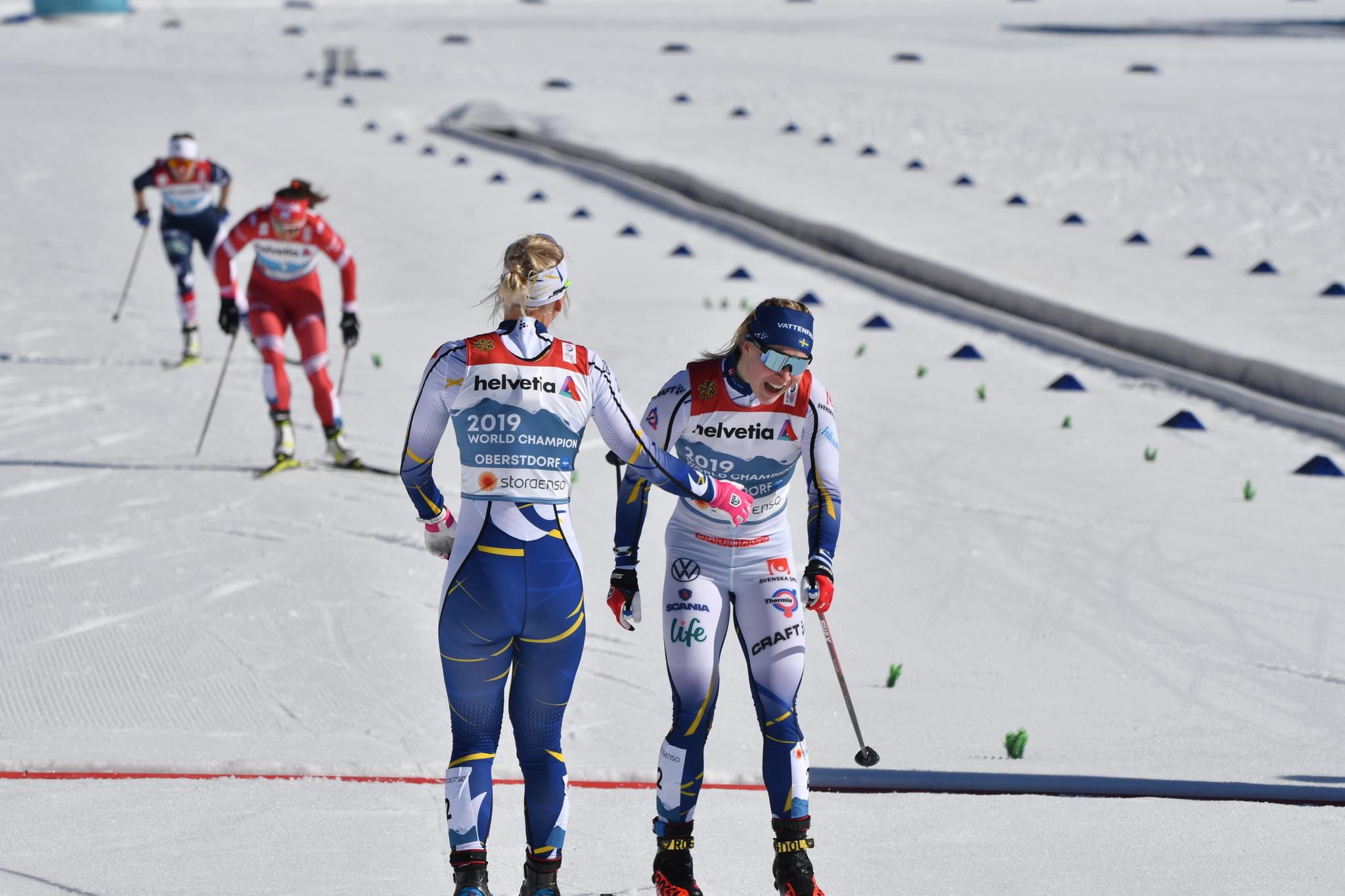 SVENSK GULL: Maja Dahlqvist og Jonna Sundling sørget for et nytt svensk sprintgull.
