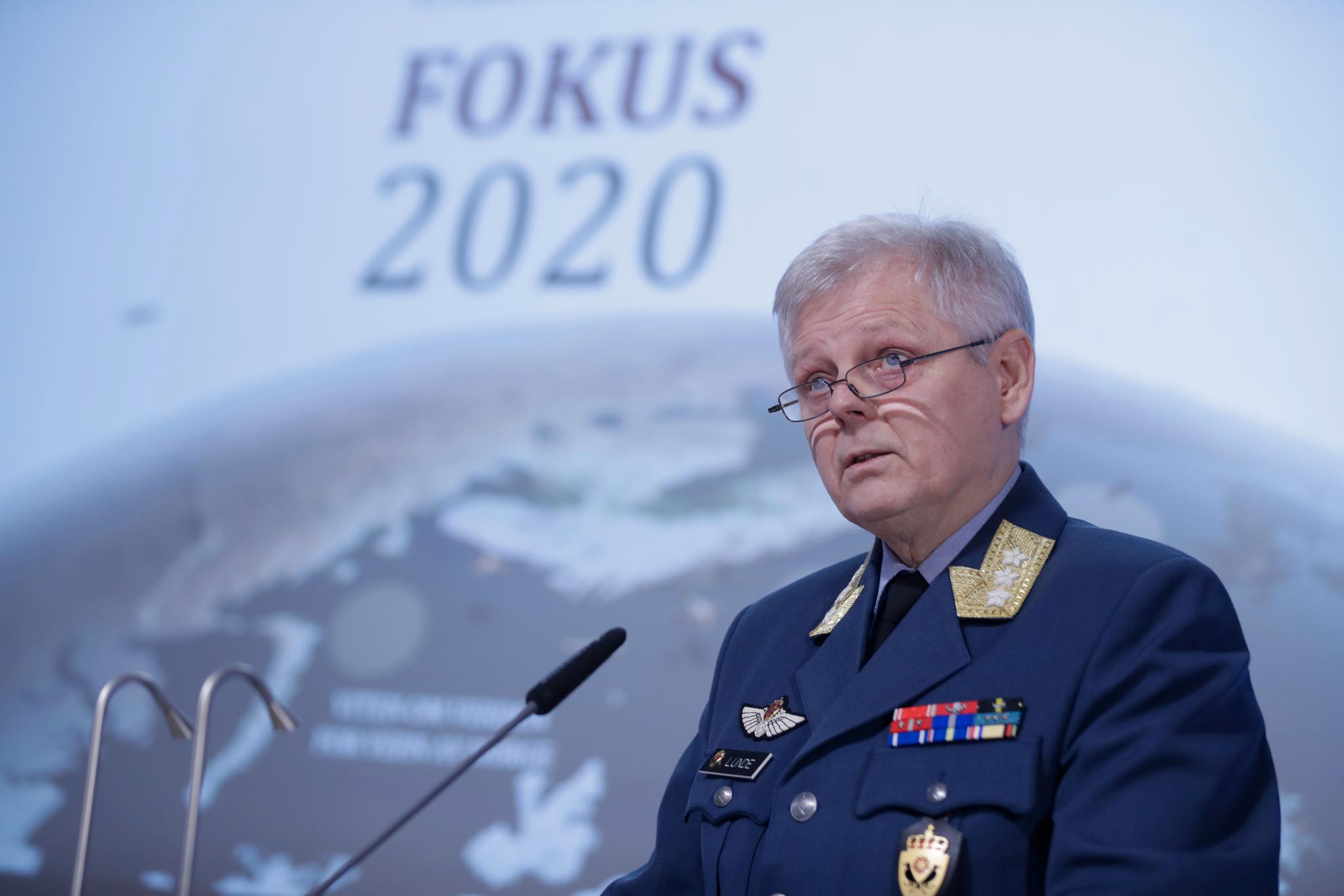 Etterretningssjefen, generalløytnant Morten Haga Lunde, da han mandag la frem Etterretningstjenestens åpne vurdering av aktuelle sikkerhetsutfordringer, Fokus 2020.