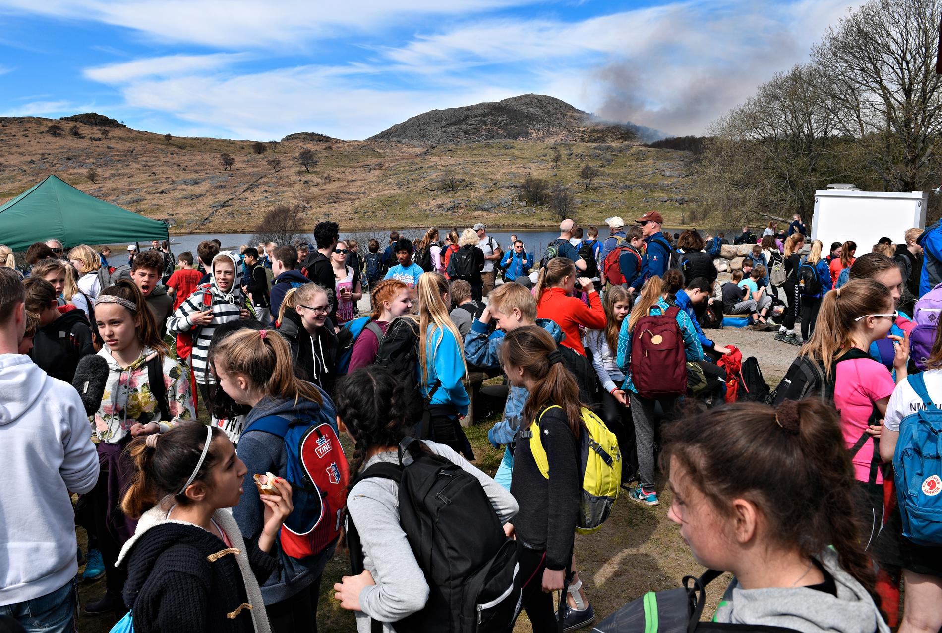 Masse ungdommer er samlet under den nasjonale turdagen for norske åttendeklassinger.