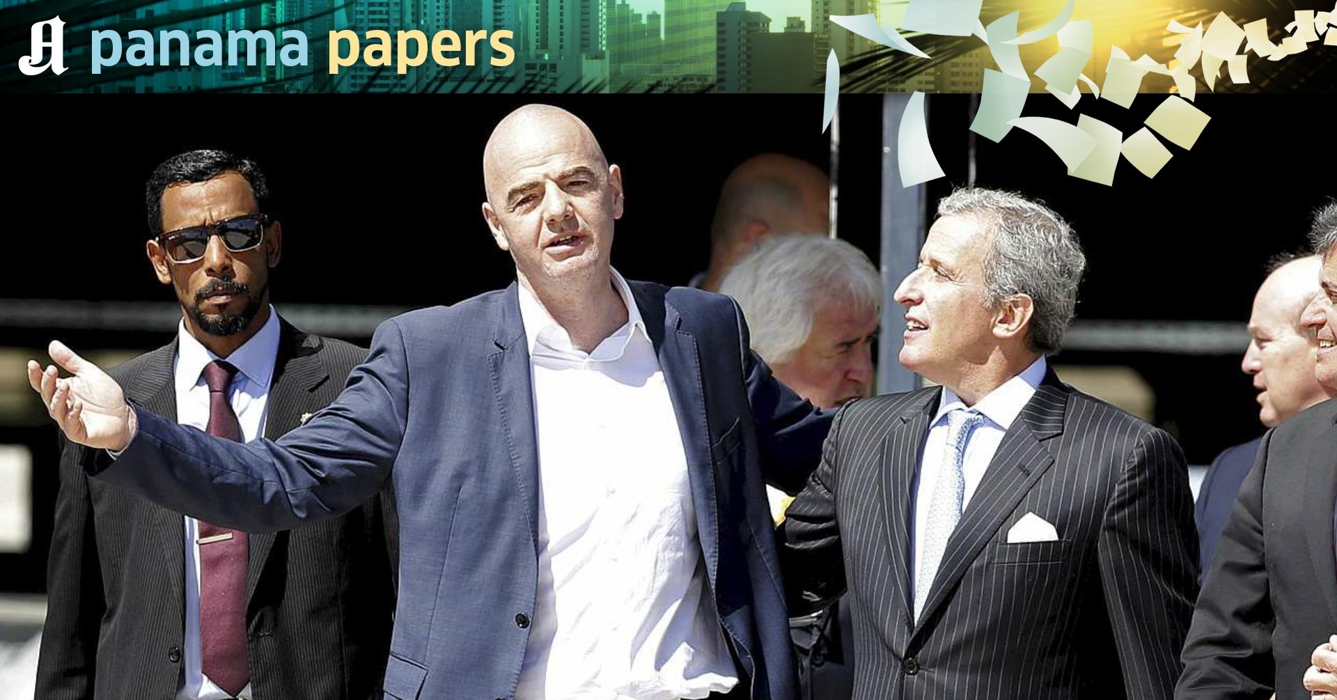Juan Pedro Damiani (til høyre) er medlem av FIFAs etiske komité. Nå er det avslørt at han har hatt forretningsforbindelser med tre av de tiltalte i den store FIFA-skandalen. Her sammen med nyvalgt FIFA-president, Gianni Infantino mens sistnevnte drev valgkamp før presidentvalget.