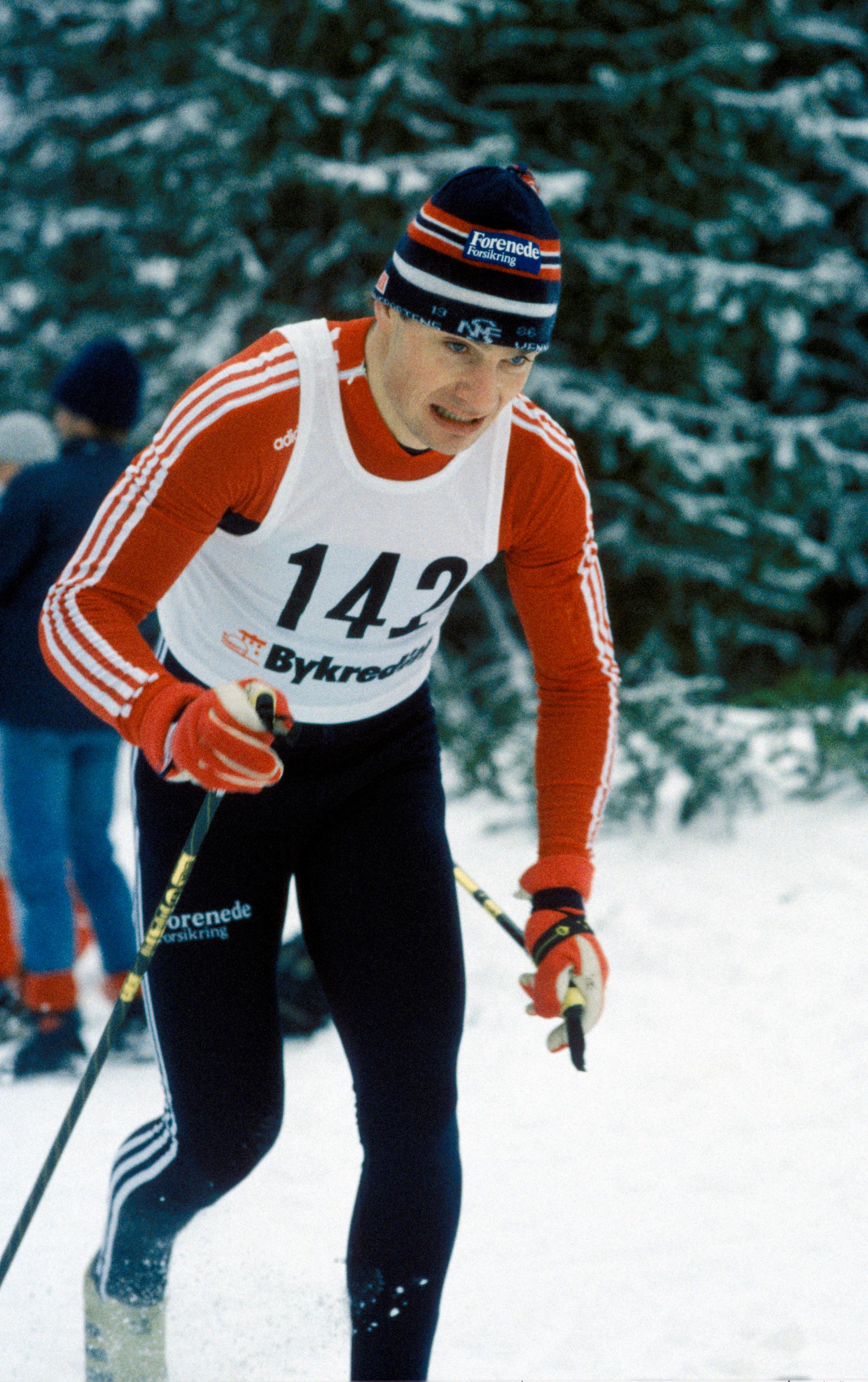 Martin Hole i aksjon på 15-kilometeren i NM på ski i Vang i 1986.