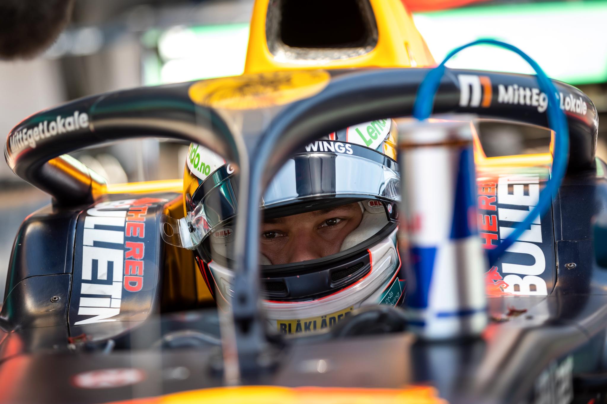 NORSK HÅP: Dennis Hauger kan bli Norges første Formel 1-fører. Her fotografert i sin Prema Formel 2-bil.