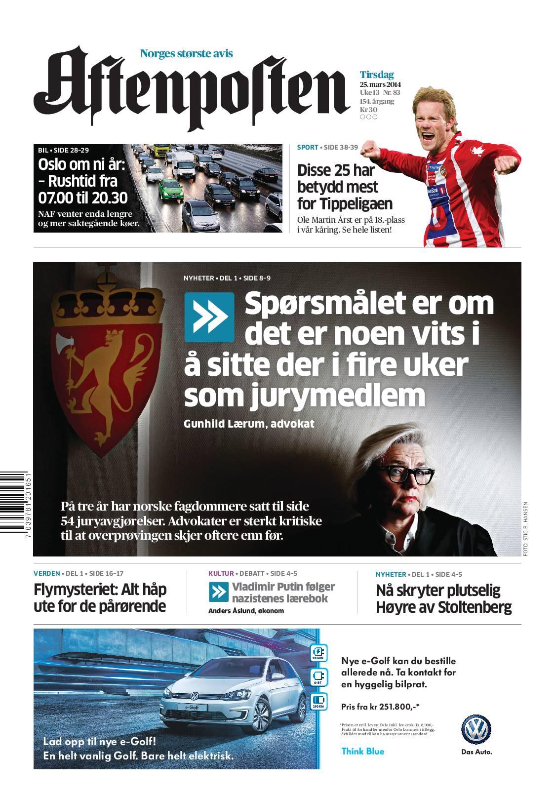 I går skrev Aftenposten at fagdommerne oftere enn før setter juryens kjennelse til side i lagrettesaker. 