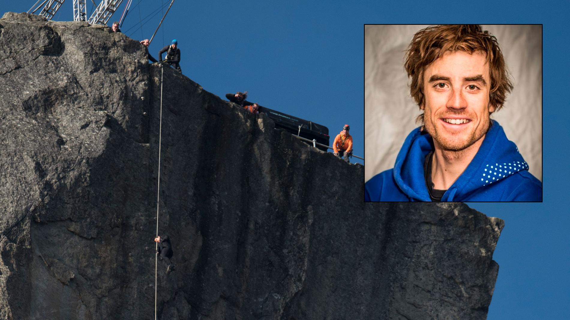 Tom Cruise spilte inn «Mission Impossible 6» på Preikestolen forrige uke. Med på Hollywood-sirkuset var også den lokale klatreren Øyvind Salvesen fra SiS Sportssenter.
