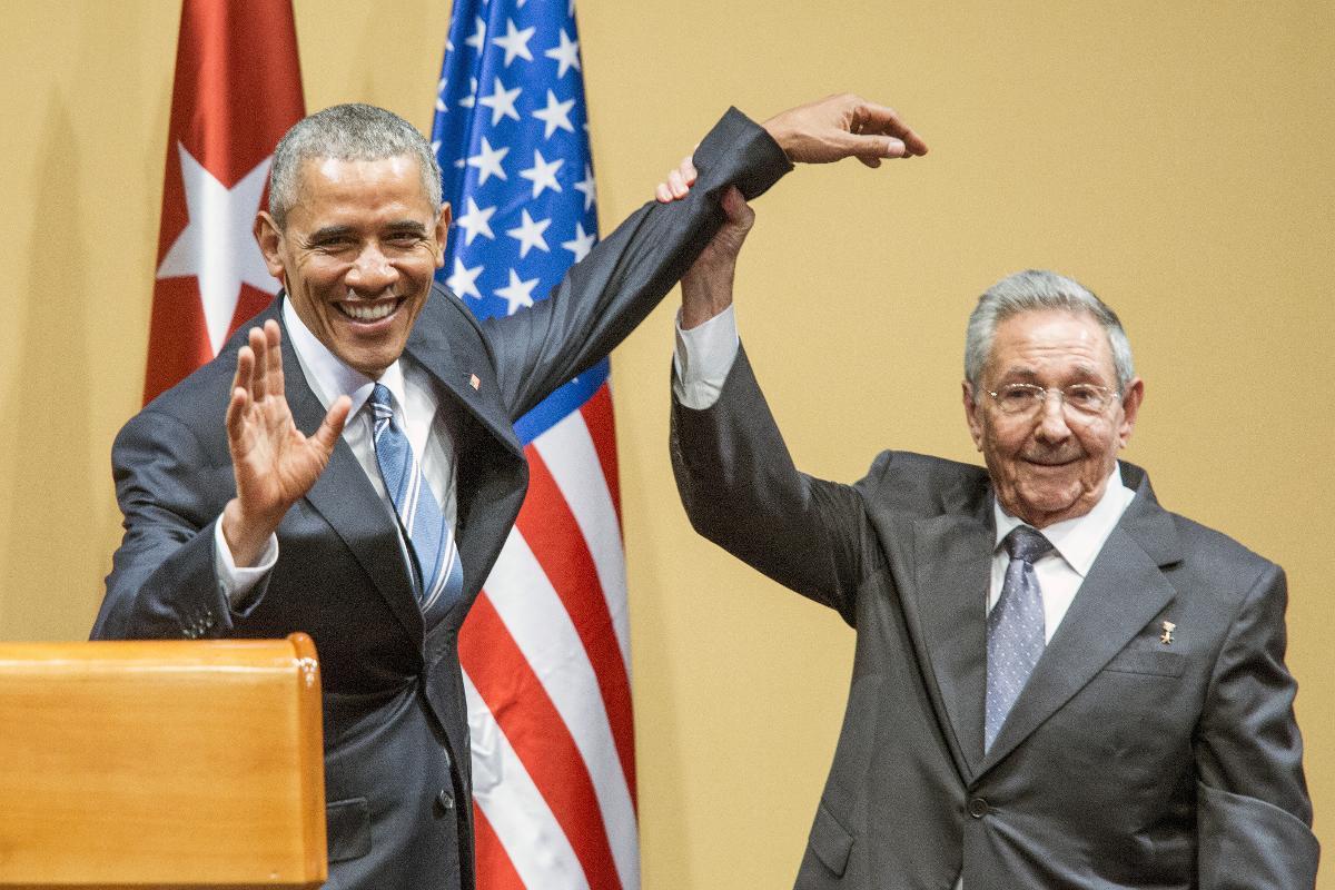 President Barack Obama og president Raul Castro holdt i mars en historisk pressekonferanse i Havanna.