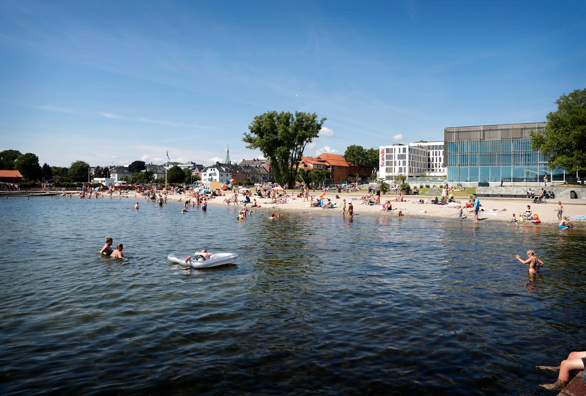 Bystranda er en av Kristiansands mest brukte badeplasser Foto: Erling Slyngstad Hægeland