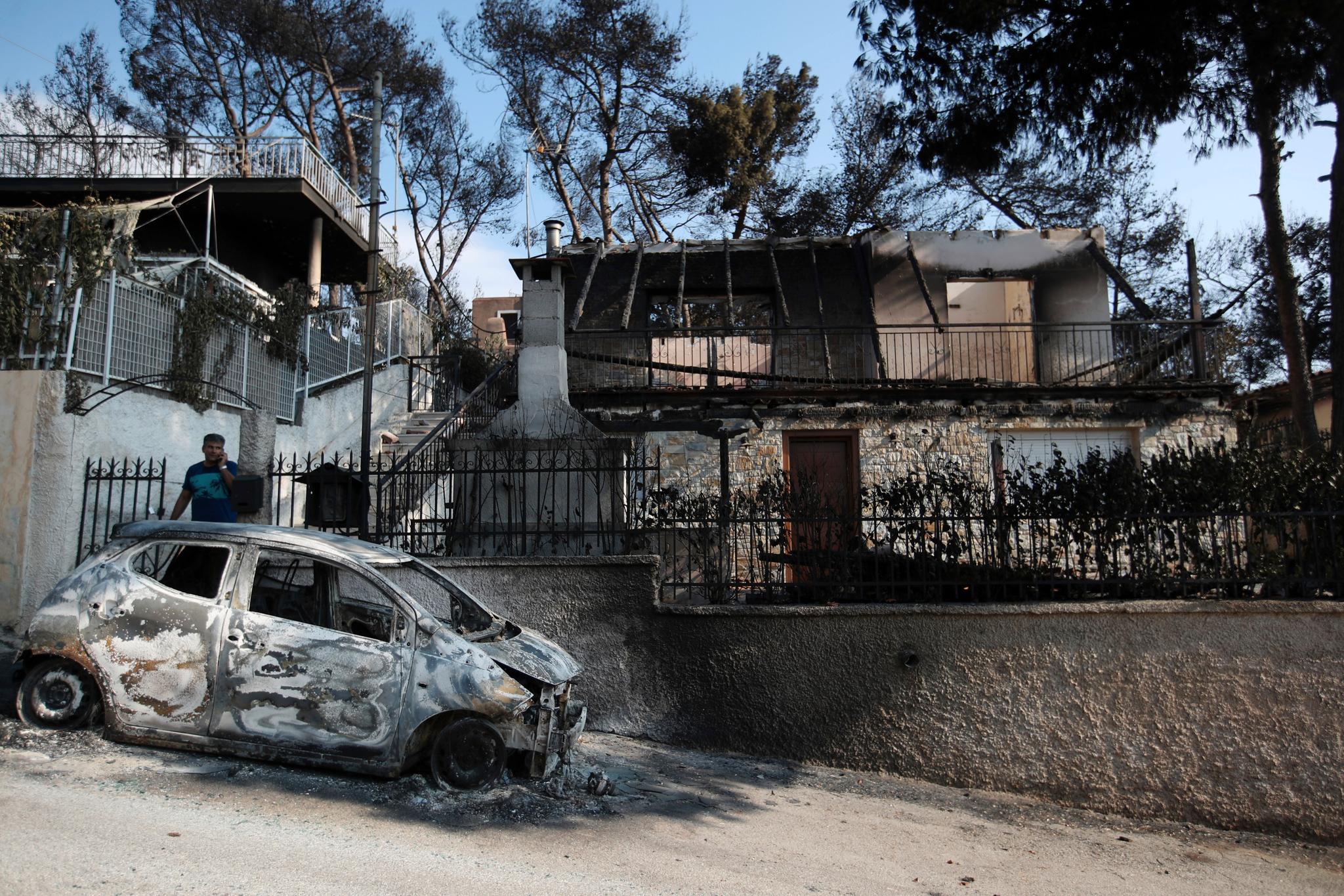 Mati øst for Athen var en av landsbyene som ble hardest rammet av skogbrannene som herjet tidligere i uken.