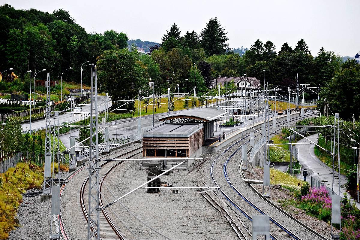 SV vil utvide dobbeltsporet radikalt. Her fra Gausel stasjon. 