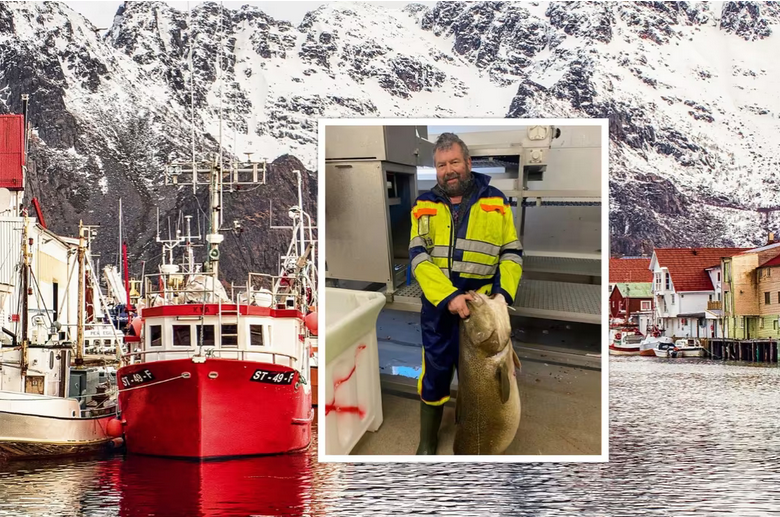 Denne torsken på 38,5 kilo er rekorden fra fiske i Lofoten for Tor Bernhard Harestad.