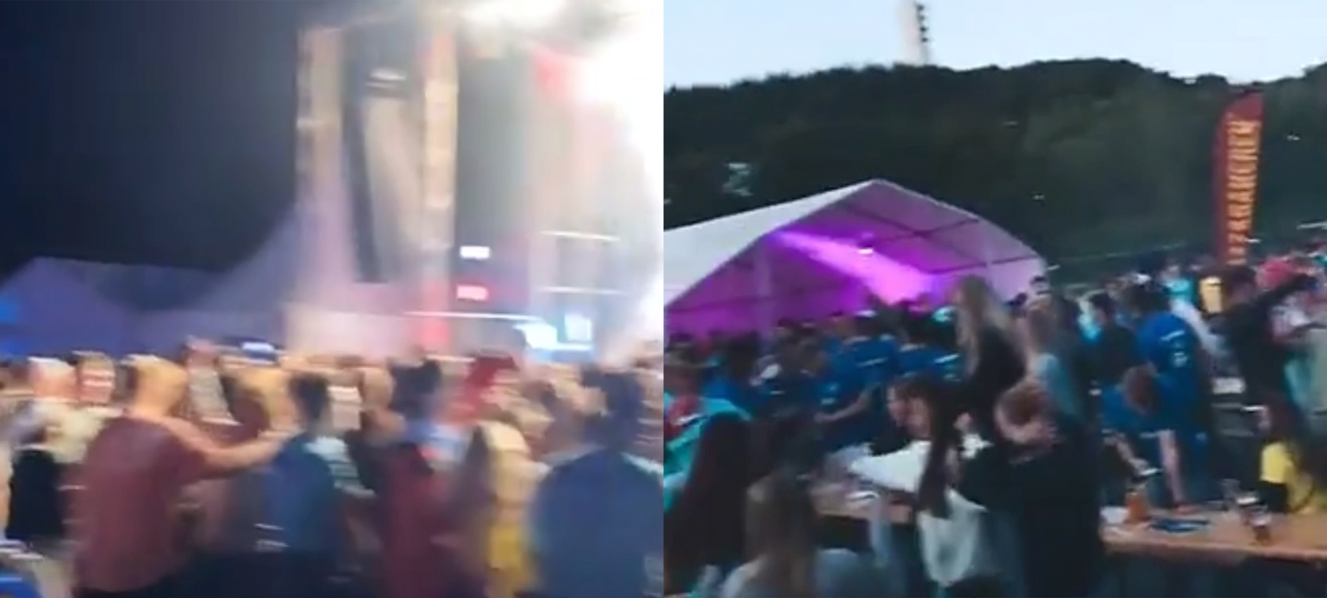 Videoer publisert på Snapchat viser studenter på festivalområdene under Fadderfestivalen. 