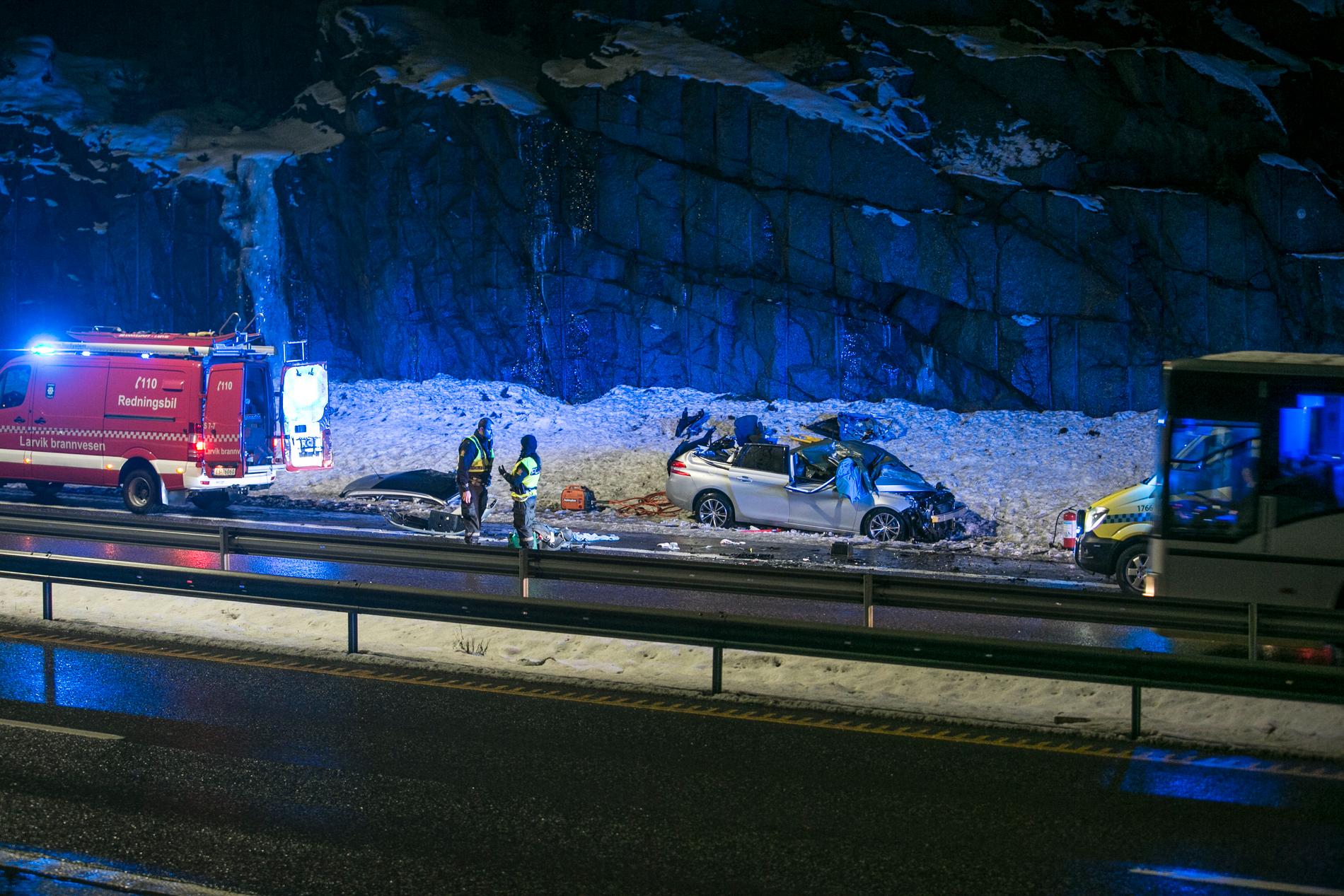 NATT: Kollisjonen skjedde natt til første nyttårsdag i år mellom Larvik og Langangen.