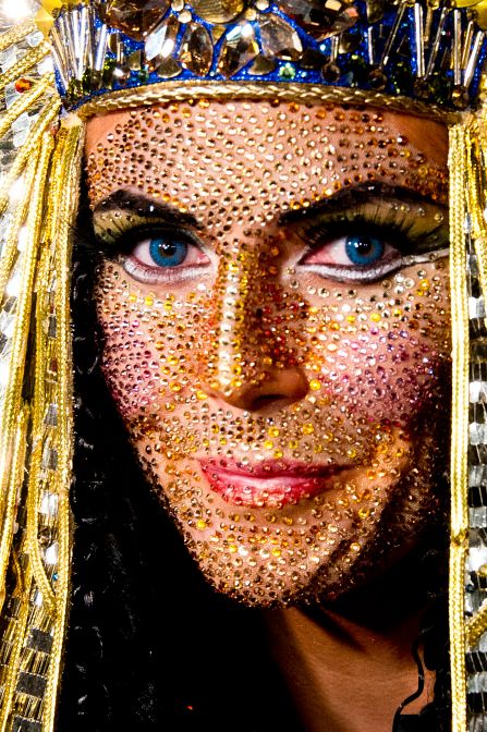 Heidi Klum _Heidi Klum stilte med juveler i ansiktet da hennes Halloween-party ble avholdt i 2012. Foto: AP / Scanpix._