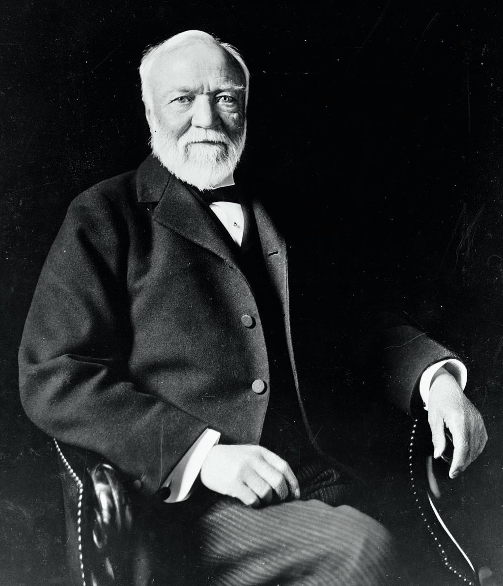 Andrew Carnegie tjente seg rik på jernbanedrift og stålproduksjon, etter å ha startet sin karrière som telegrafist.