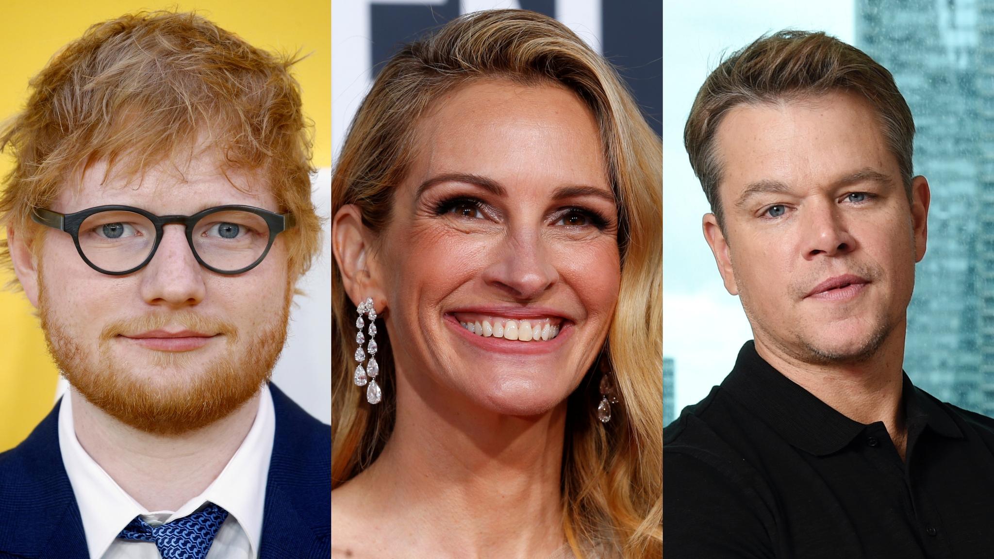 Den britiske musikeren Ed Sheeran (30) har vært i Australia det siste året. Det samme har de amerikanske Oscar-vinnerne Julia Roberts (53) og Matt Damon (50). 