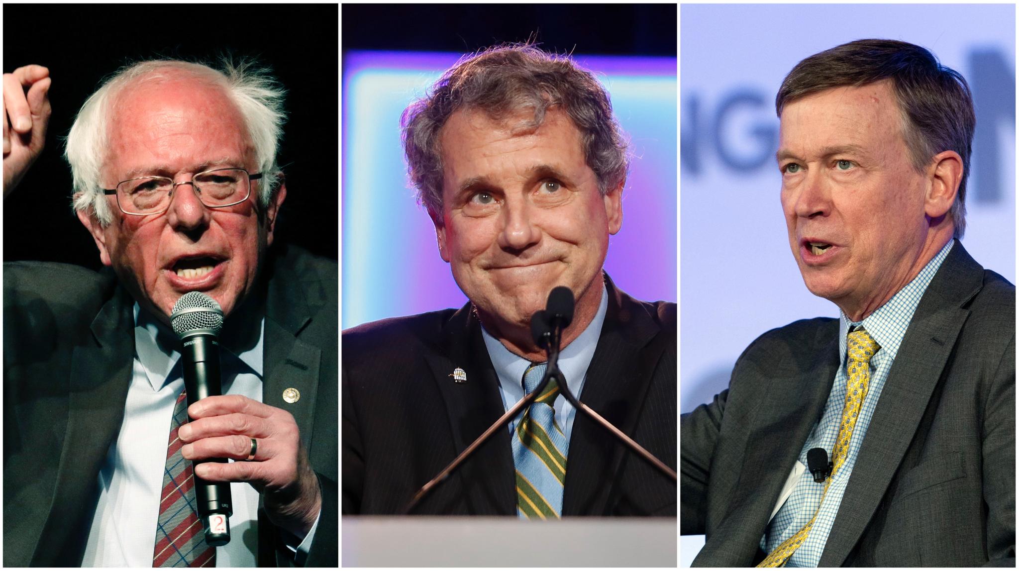Fra venstre: Bernie Sanders, Sherrod Brown, John Hickenlooper