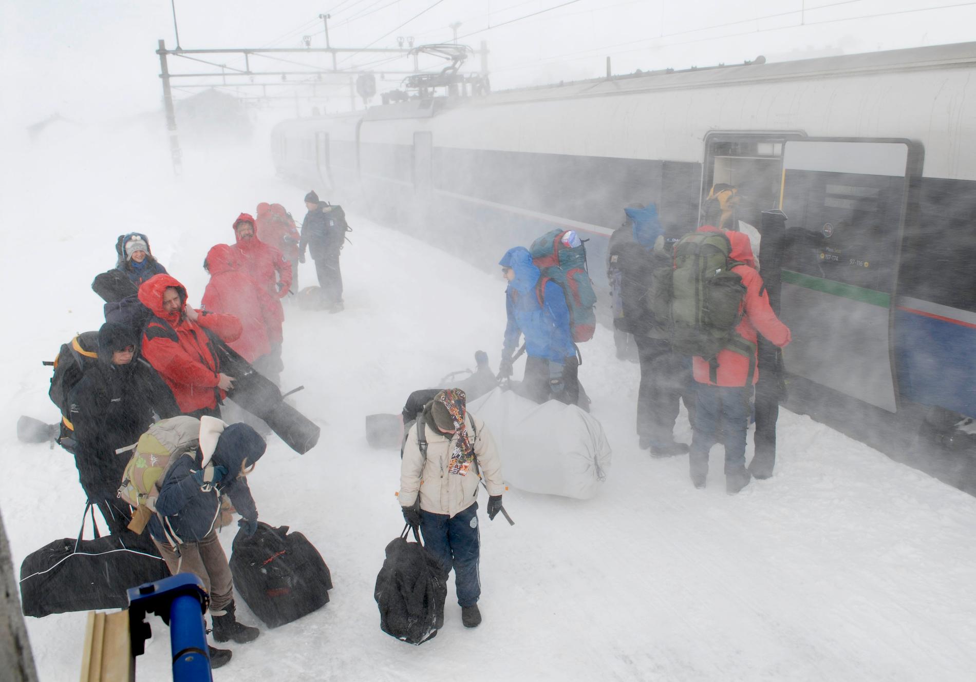 UVÆR: Slik kan det fort se ut på Finse stasjon om vinteren.