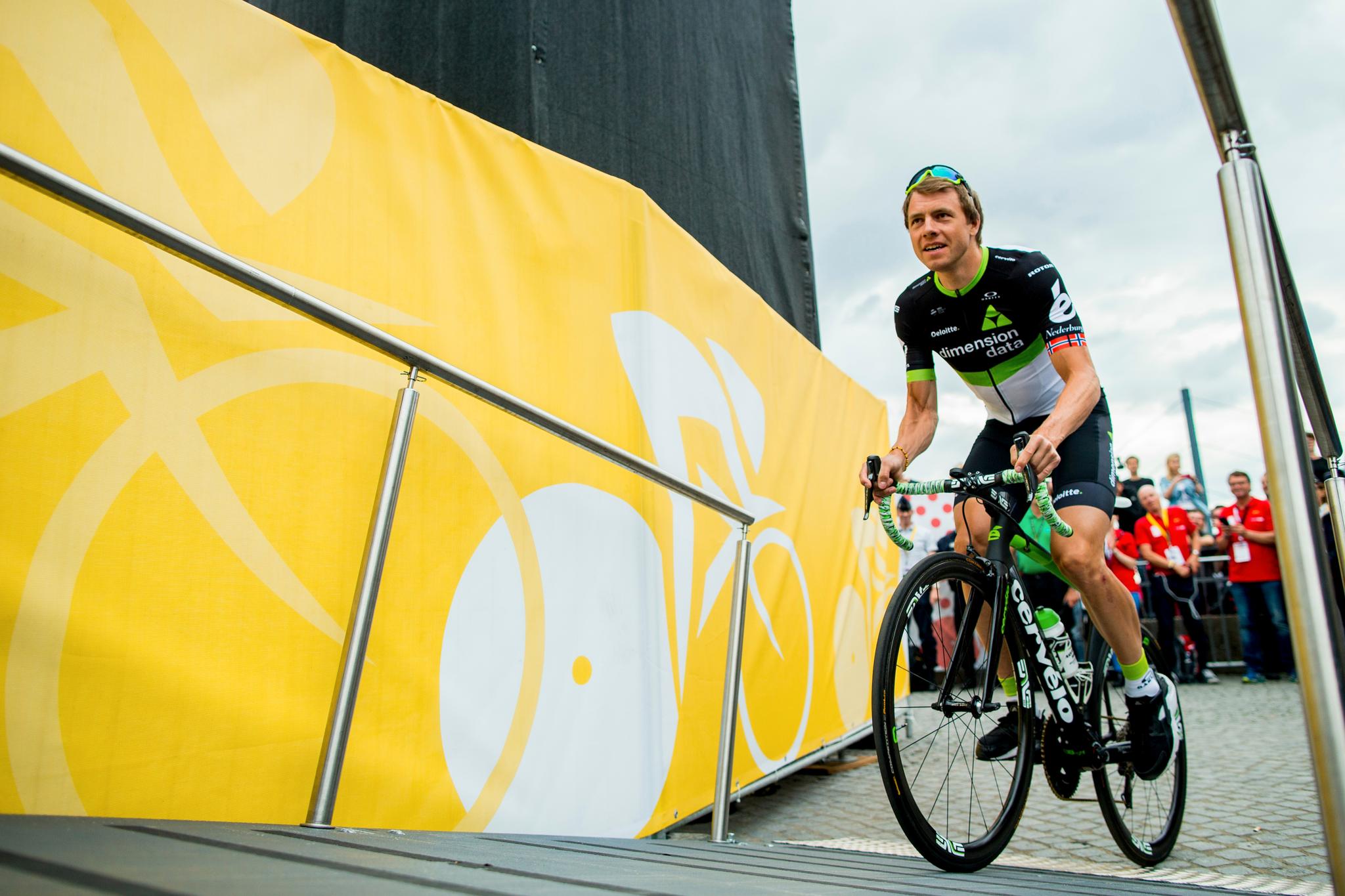Edvald Boasson Hagen er på plass i Düsseldorf der den første etappen av Tour de France går lørdag.